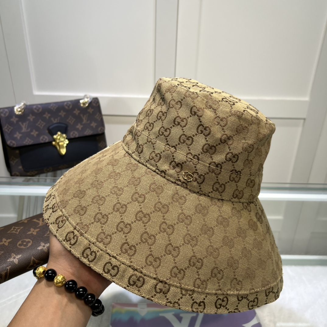 Gucci Eco Washed Denim Wide Brim Hat Beige Gucci Hat 631958 KQW00 9700 - Soul Replicas