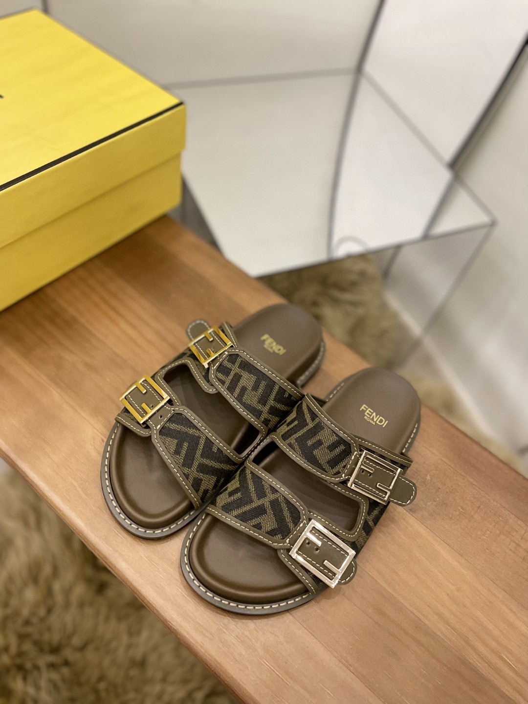 Fendi Feel Slides Brown For Women - Soul Replicas