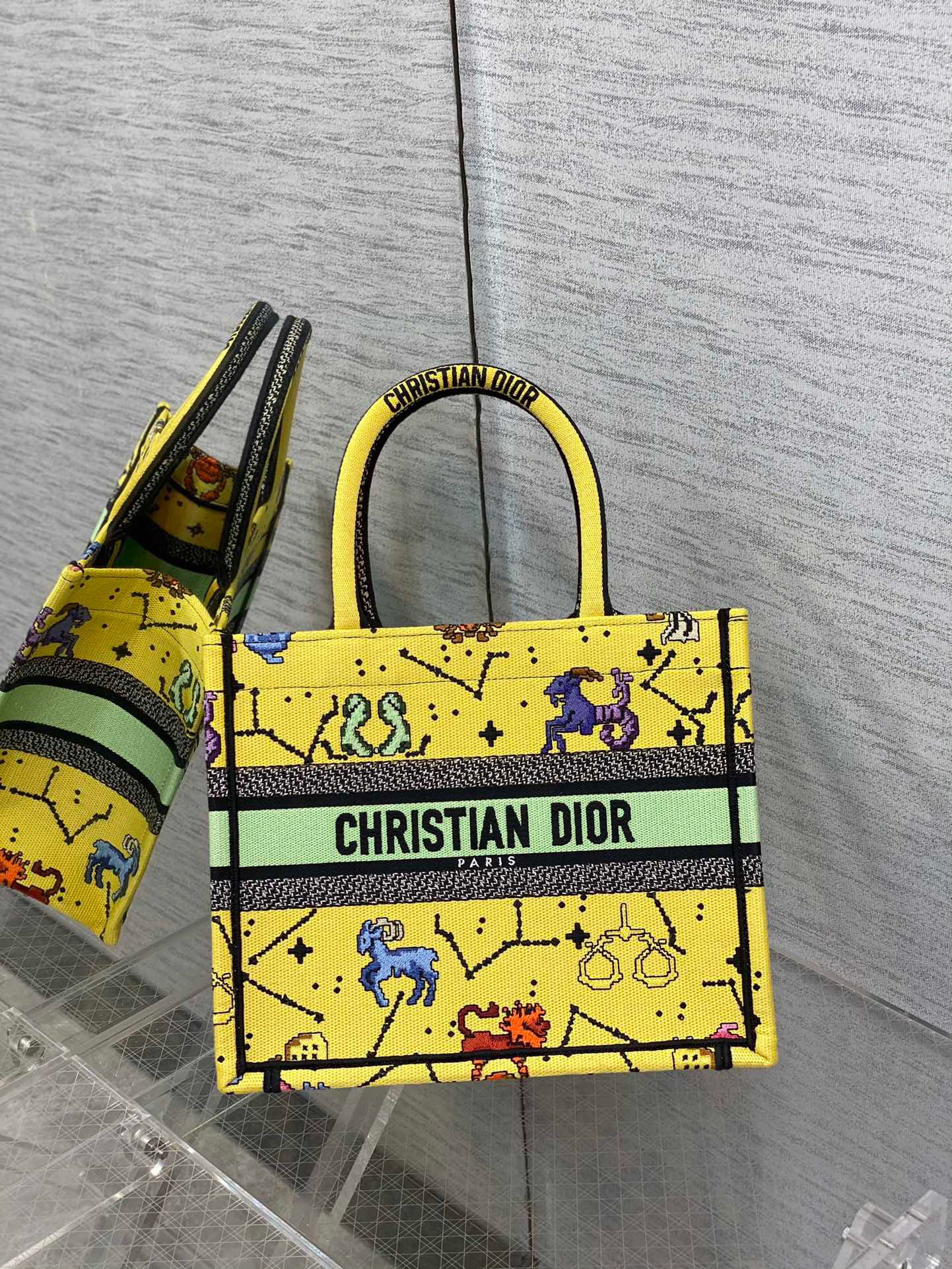 Christian Dior Small Dior Book Tote Yellow. For Women. Women's Handbags 26.5cm/10.5in CD M1265ZRTY_M930 - Soul Replicas