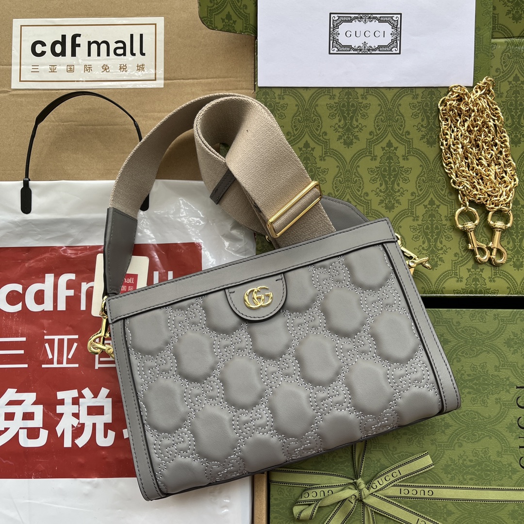 Gucci Matelassé Small Bag Grey For Women. Women-s Bags 10.2in/26cm Gucci‎ ‎702200 UM8HG 1563 - Soul Replicas