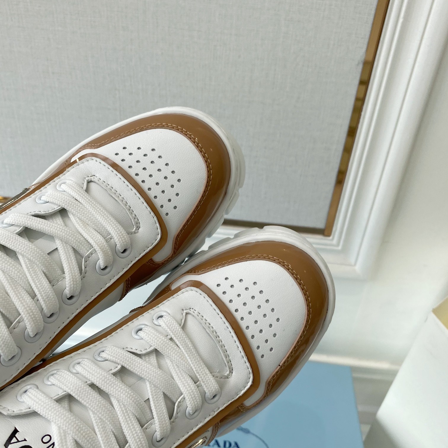 Prada Women's Gabardine Sneakers Brown For Women LV - Soul Replicas