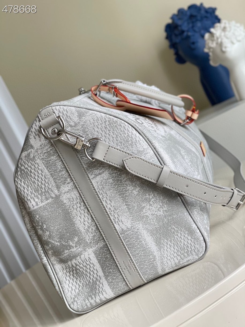 Louis Vuitton Keepall Bandouliere 50 Damier Salt Canvas Stone Gray For Men. Men-s Bags 19.7in/50cm LV N50069 - Soul Replicas
