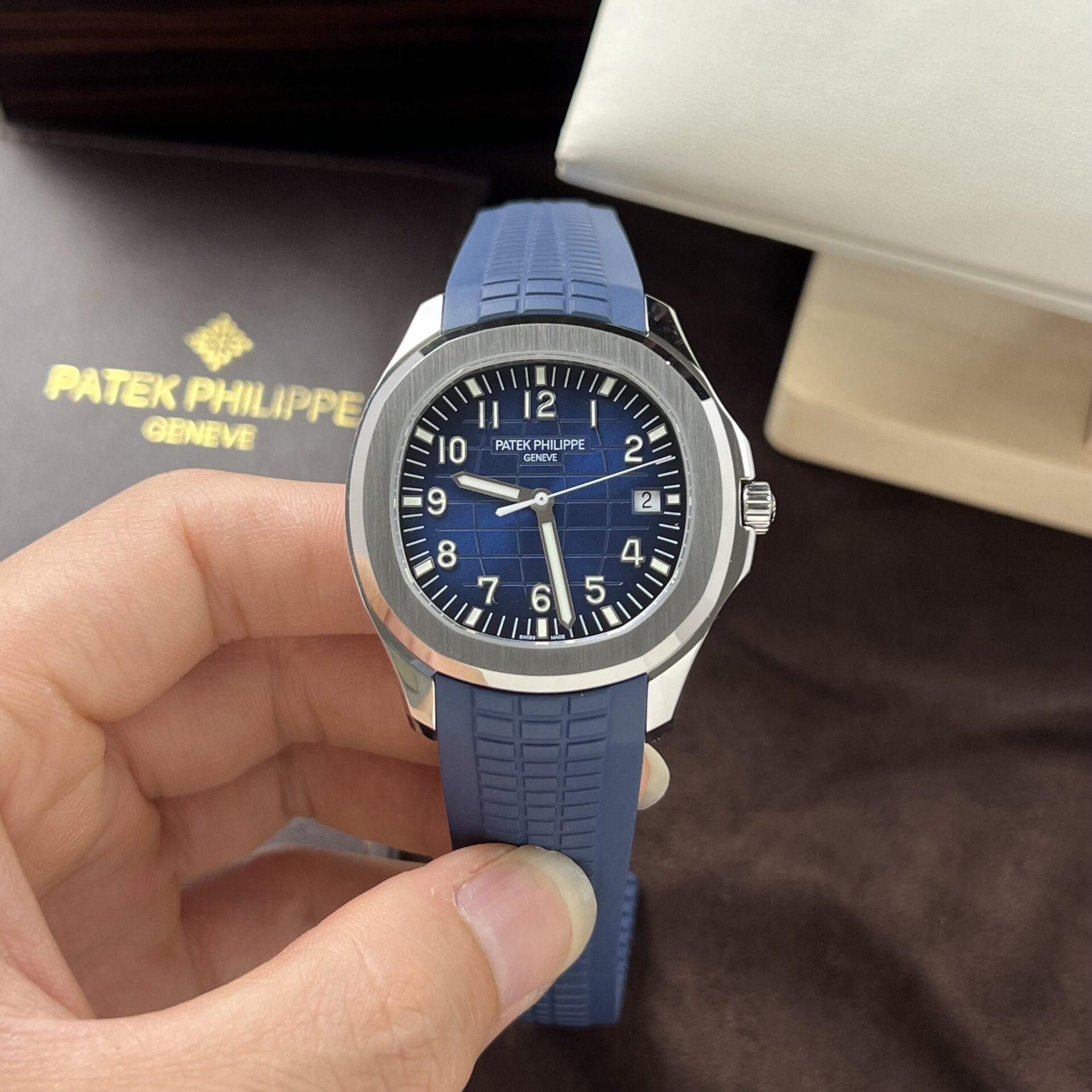 Patek Philippe Replica Watch Aquanaut 5168G Blue Dial 3K Factory 42mm - Soul Replicas