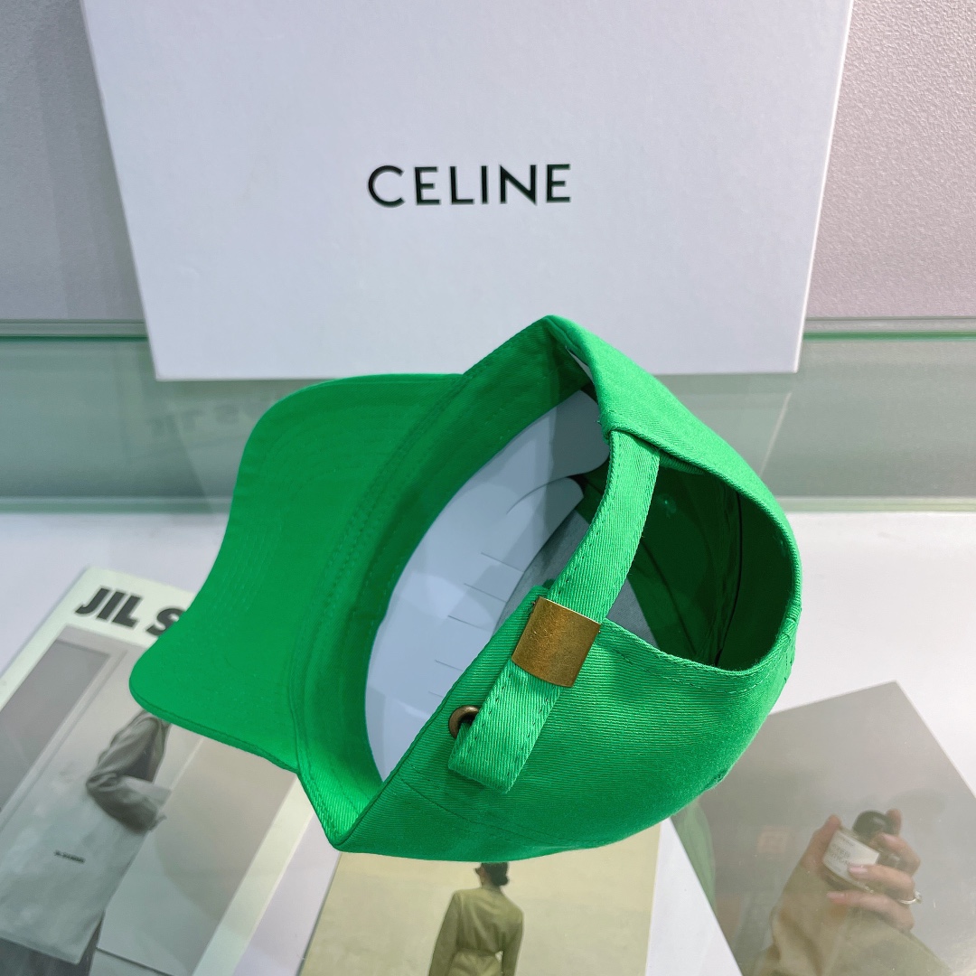 Celine Baseball Cap In Cotton Green - Soul Replicas