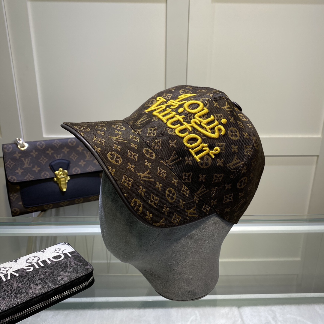 Louis Vuitton Embroidered Logo Baseball Cap Brown LV Cap - Soul Replicas