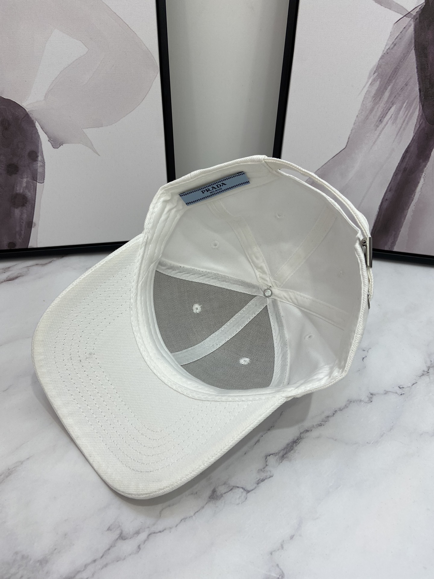 Prada Drill Baseball Cap White Prada Cap - Soul Replicas