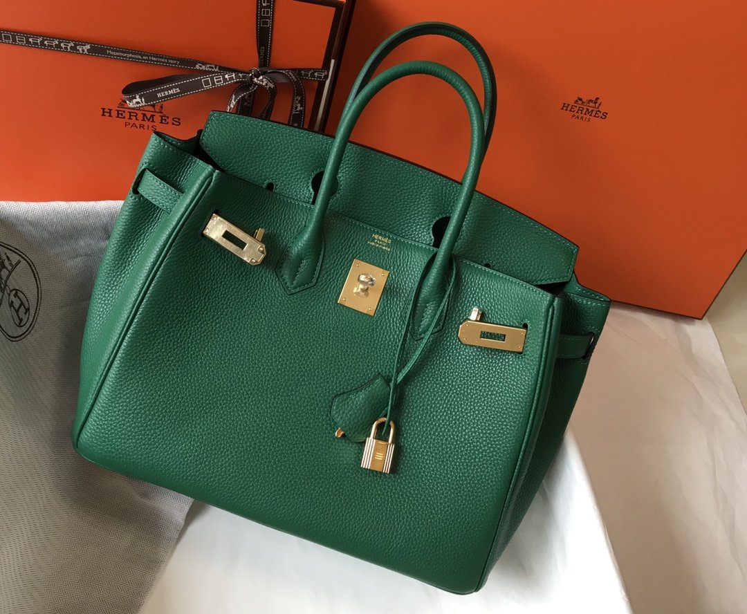 Hermes Birkin Green For Women Gold-Toned Hardware 11in/30cm - Soul Replicas