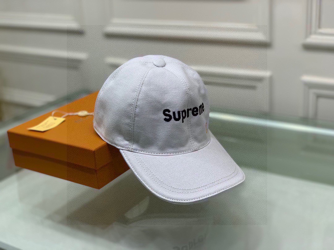 Louis Vuitton Supreme Cap White LV Cap - Soul Replicas