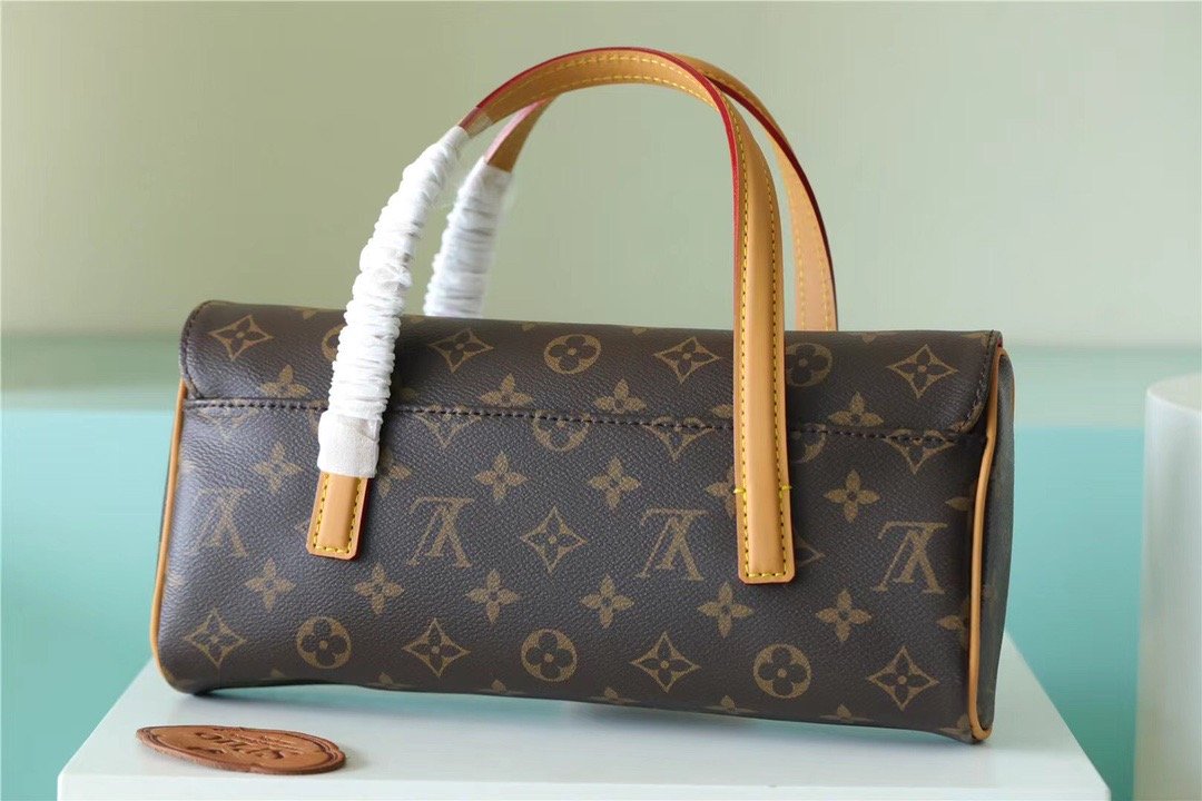 Louis Vuitton Monogram Sonatine Handbag Monogram Canvas For Women Brown 11.4in/29cm LV M51902 - Soul Replicas