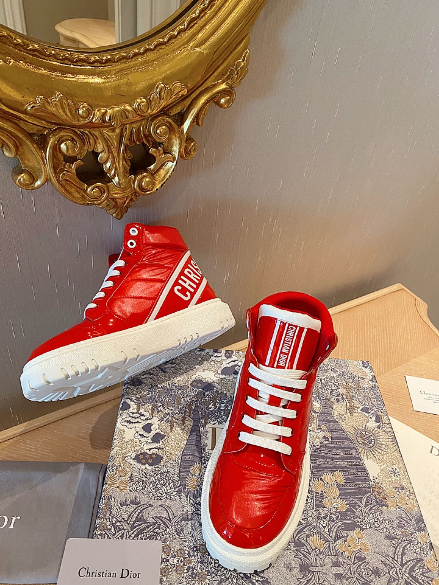 Christian Dior D-Player Patent-Trim Red For Women CD - Soul Replicas