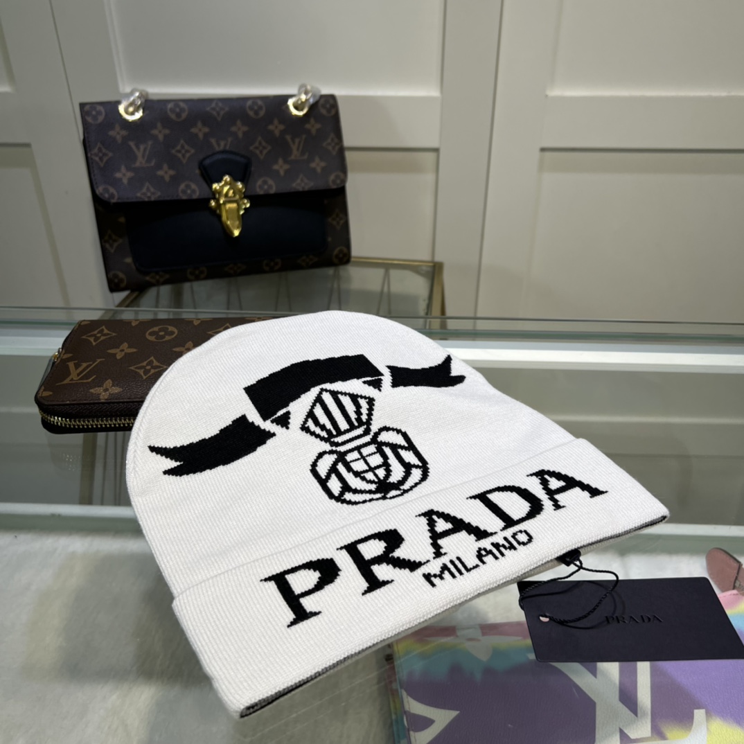 Prada Beanie In White - Soul Replicas