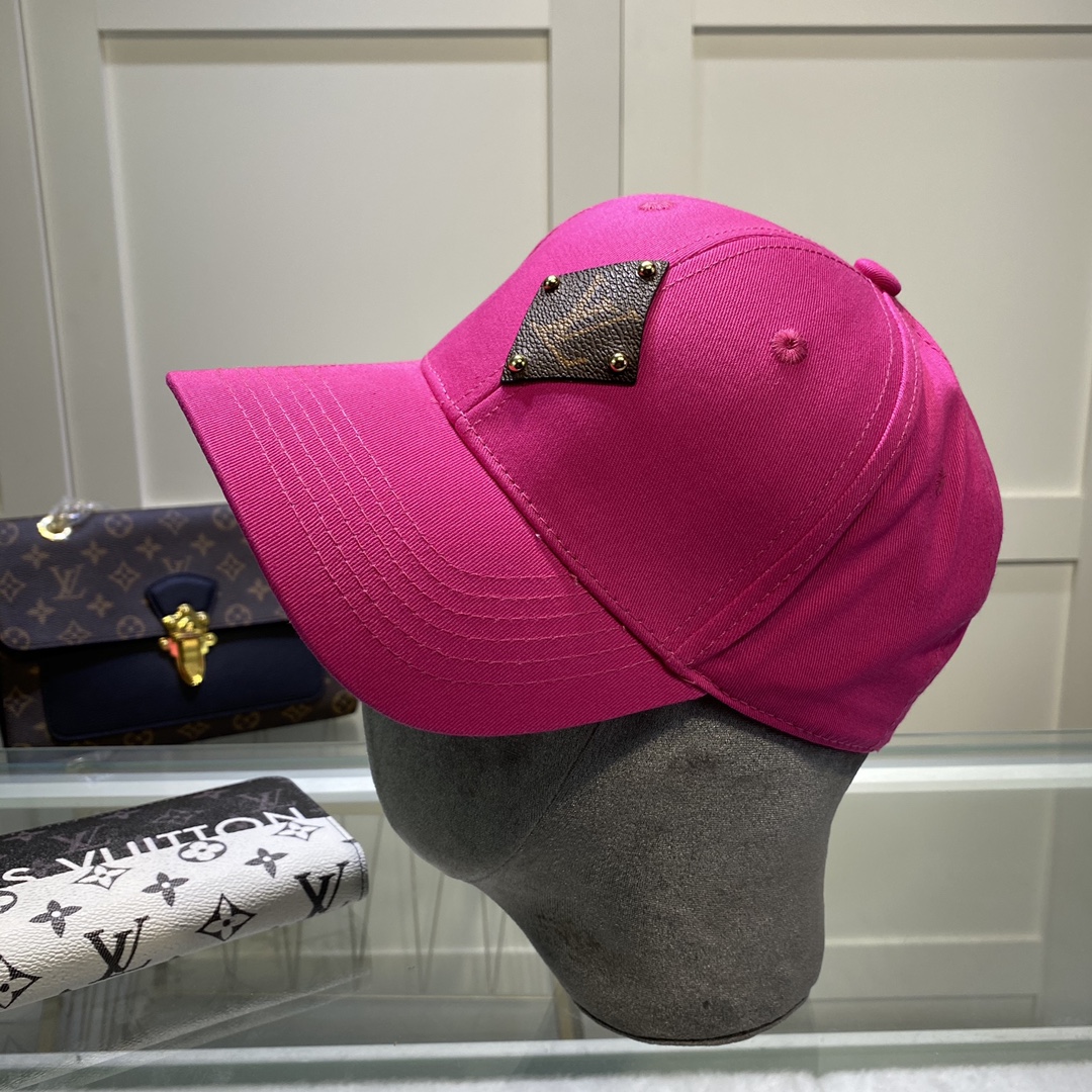 Louis Vuitton Embroidered Logo Baseball Cap Pink LV Cap - Soul Replicas
