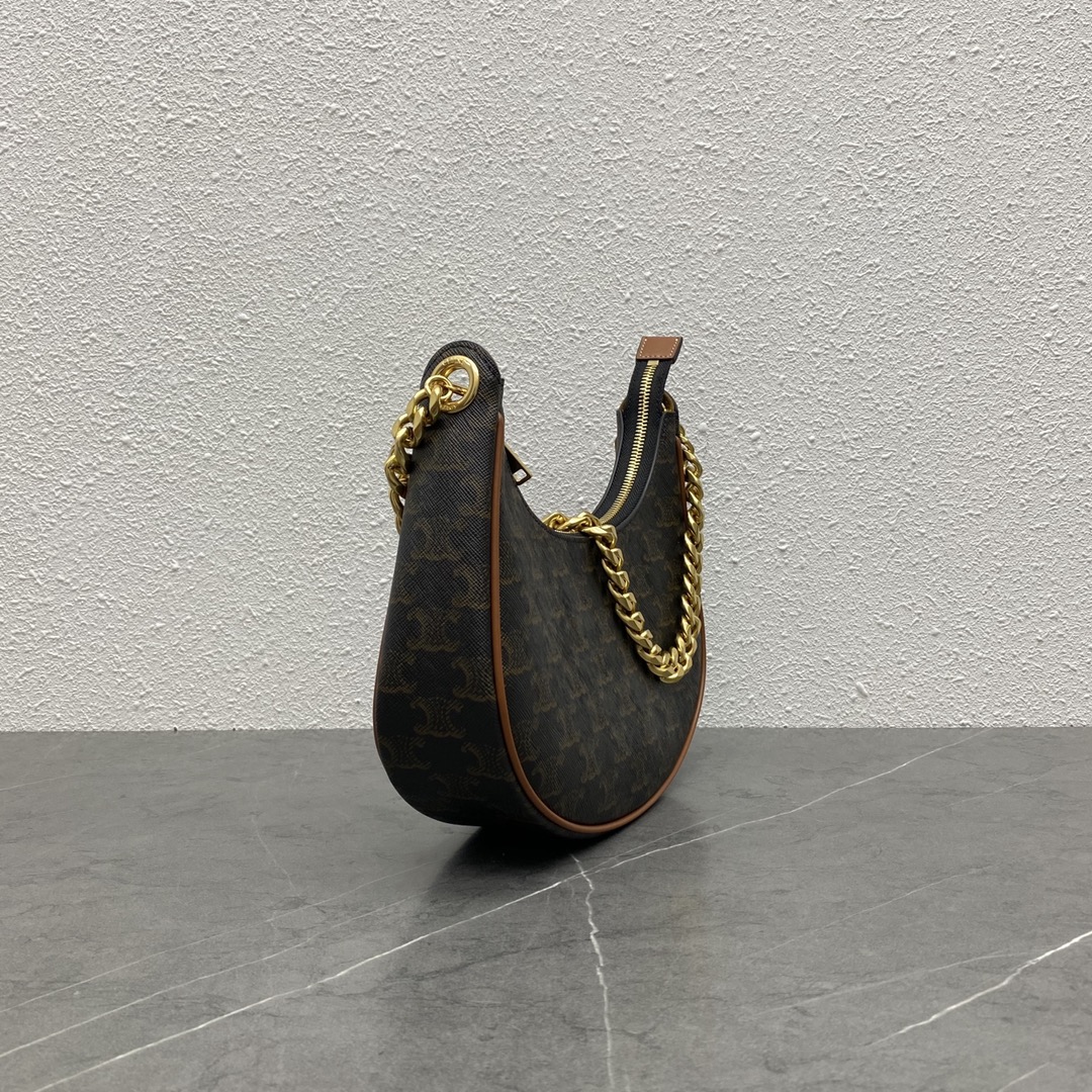 Celine Medium Ava Chain In Triomphe Canvas Tan For Women 10in/25cm 199582BZJ.04LU - Soul Replicas