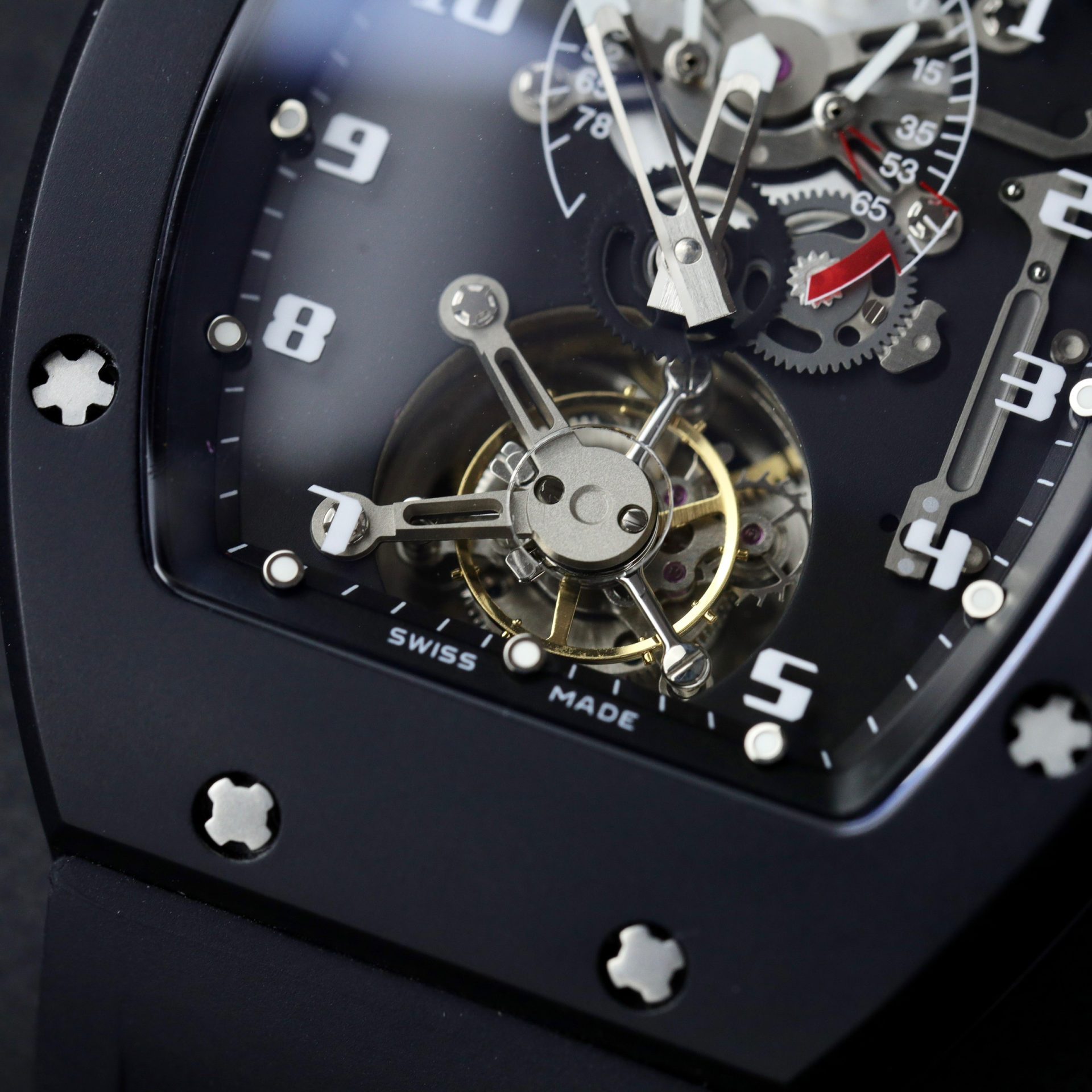Richard Mille Replica Watch RM001 Tourbillon Black Ceramic 42mm - Soul Replicas