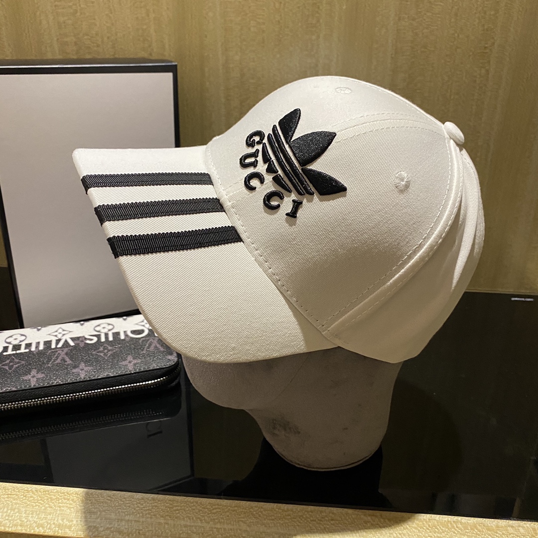 Gucci x Adidas Baseball Hat White Gucci Hat - Soul Replicas