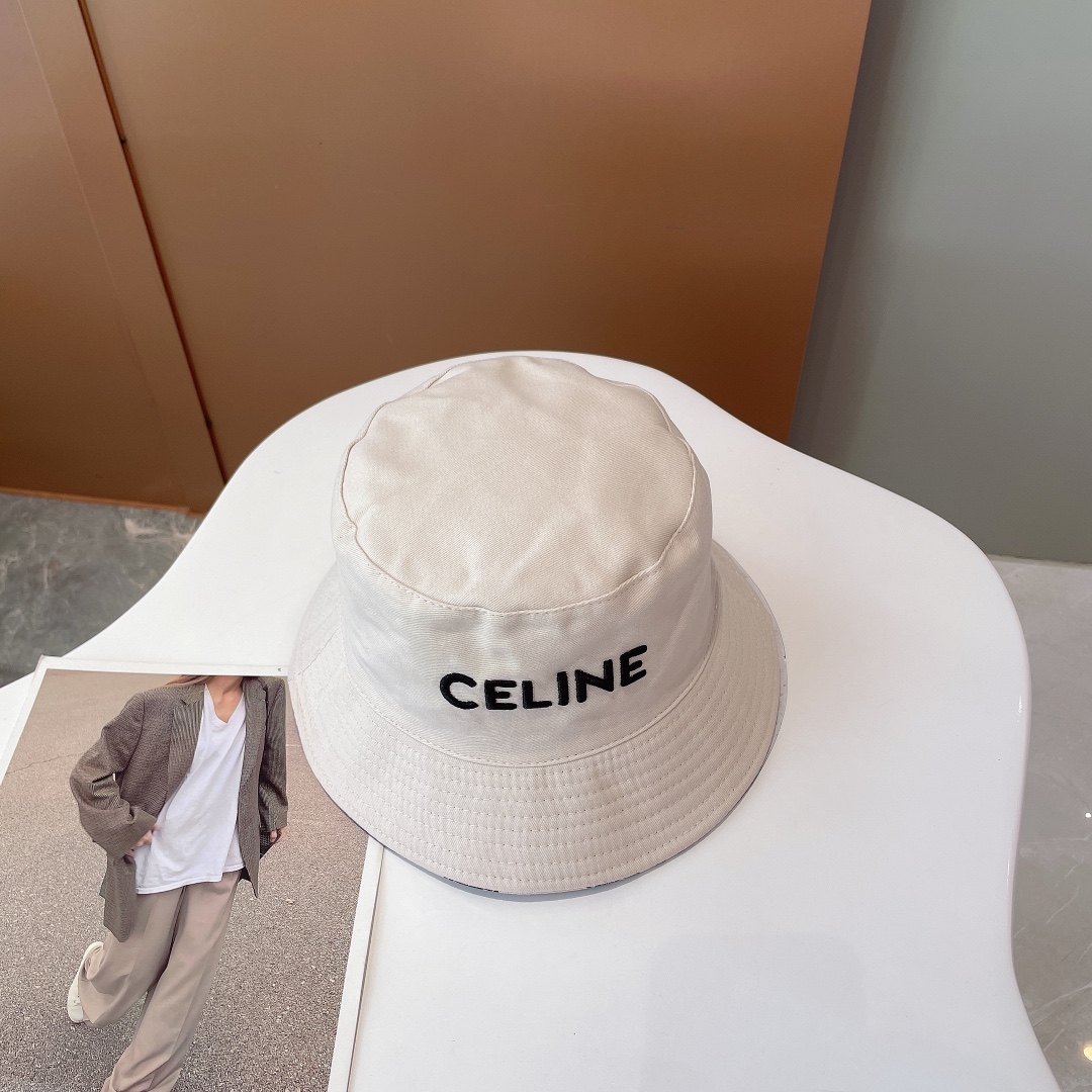 Celine Bucket Hat White Celine Hat - Soul Replicas