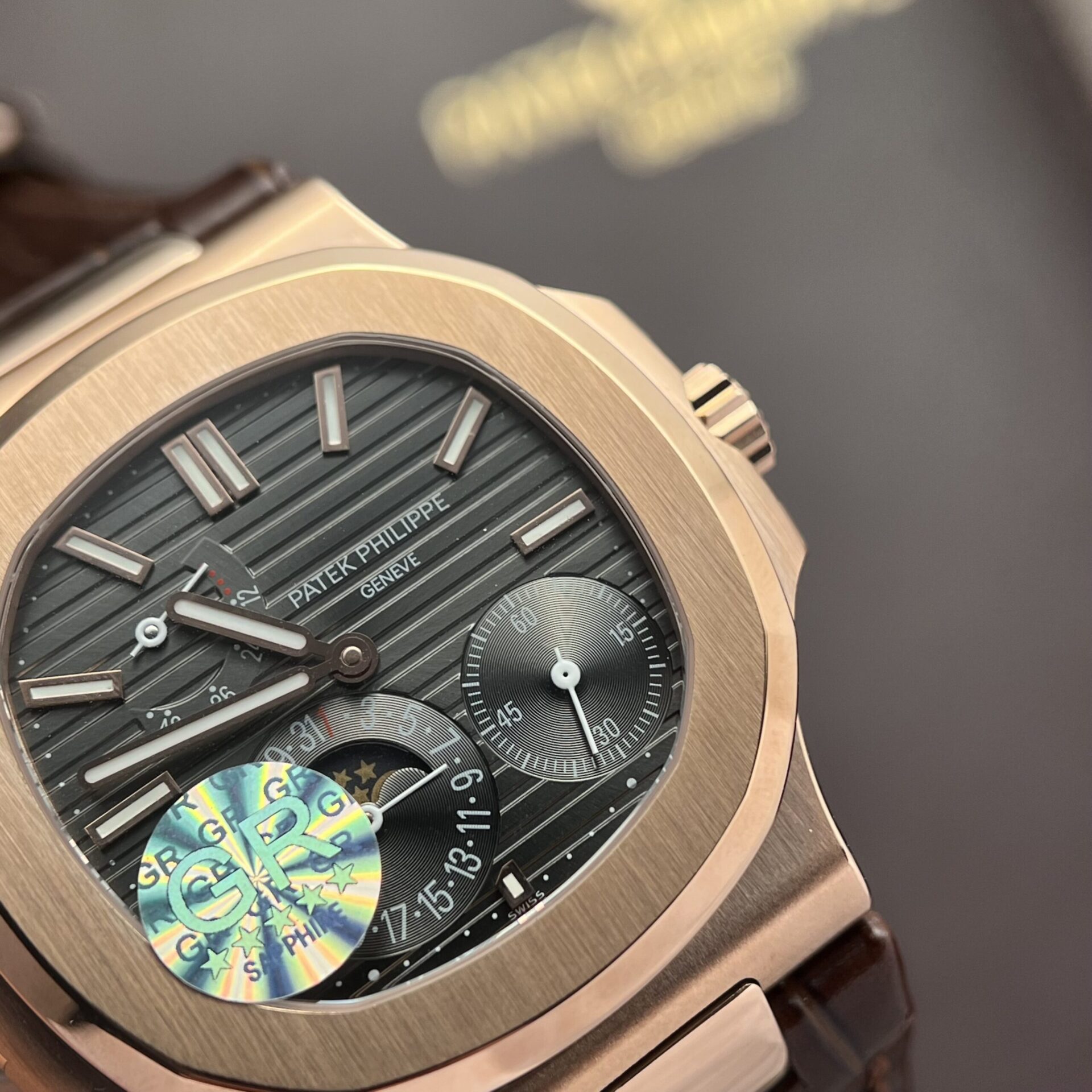 Patek Philippe Replica Watch Nautilus 5712R Brown Leather Strap GR Factory 40mm - Soul Replicas