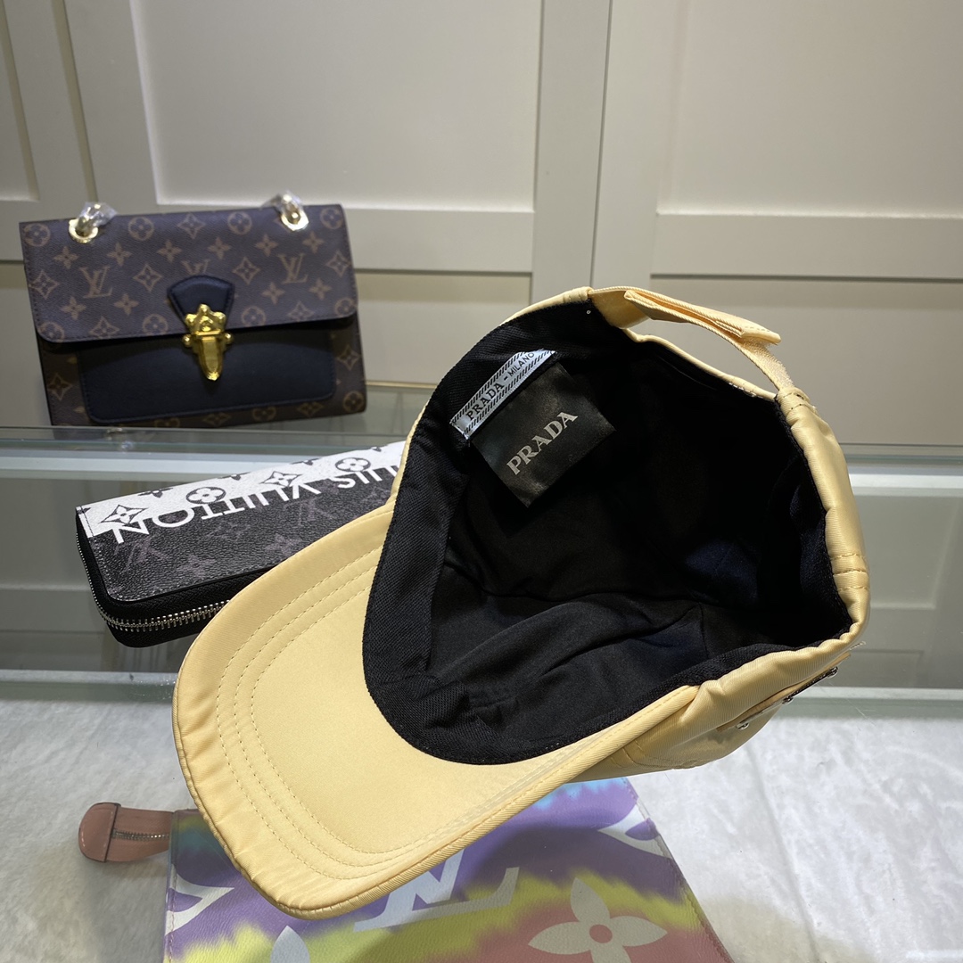 Prada Drill Baseball Cap Beige Prada Cap - Soul Replicas