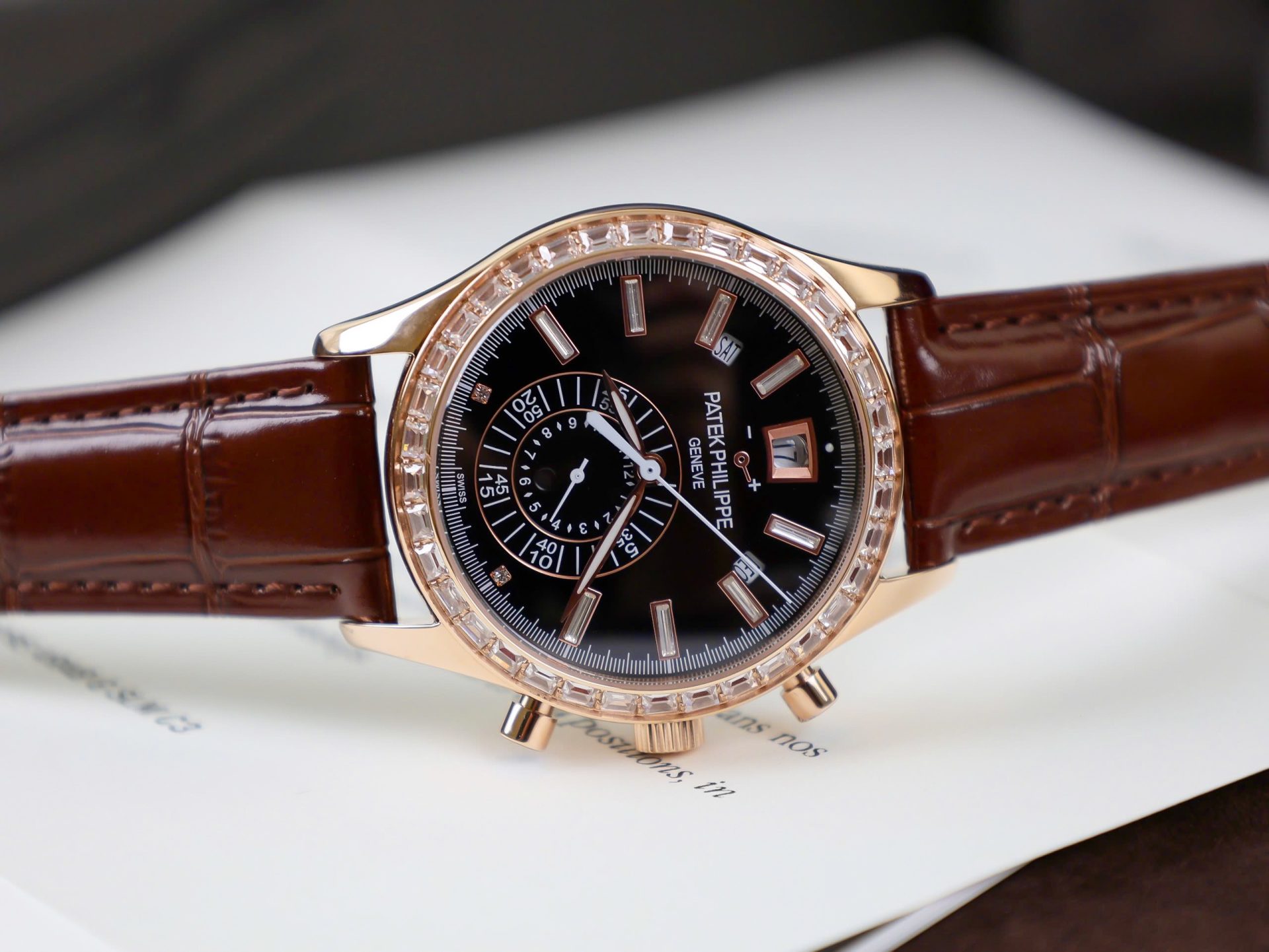 Patek Philippe Replica Watch Complications 5961R Dial Black TW Factory 40.5mm - Soul Replicas