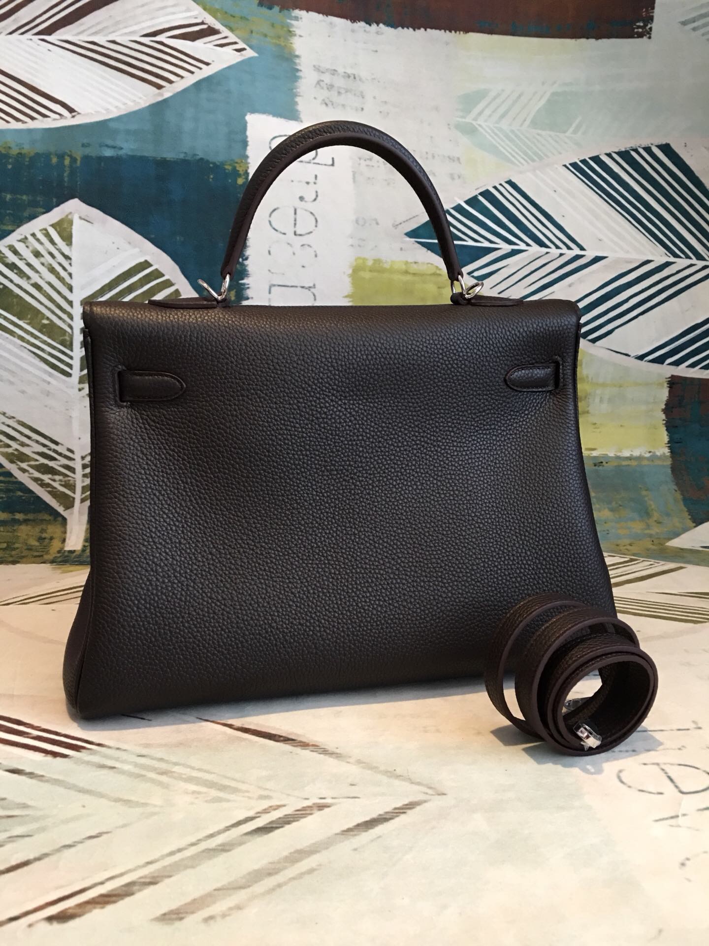Hermes Kelly Retourne 35 Black Togo Palladium Hardware For Women 13.7in/35cm - Soul Replicas