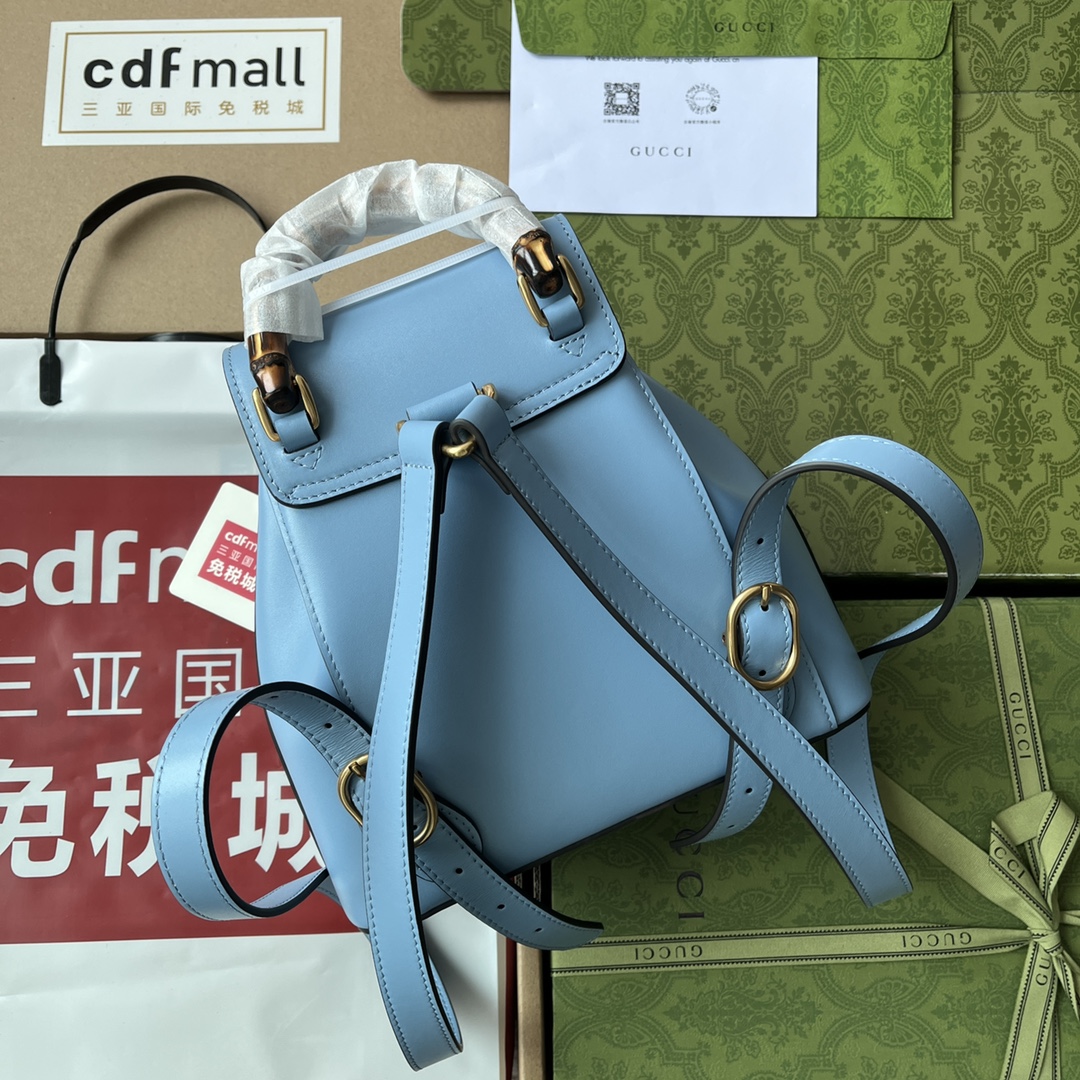 Gucci Bamboo Small Backpack Blue For Women. Women-s Bags 8.6in/22cm Gucci ‎‎702101 UZY0T 4338 - Soul Replicas