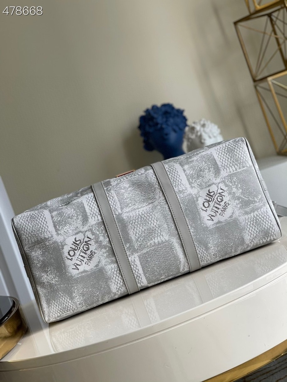 Louis Vuitton Keepall Bandouliere 50 Damier Salt Canvas Stone Gray For Men. Men-s Bags 19.7in/50cm LV N50069 - Soul Replicas