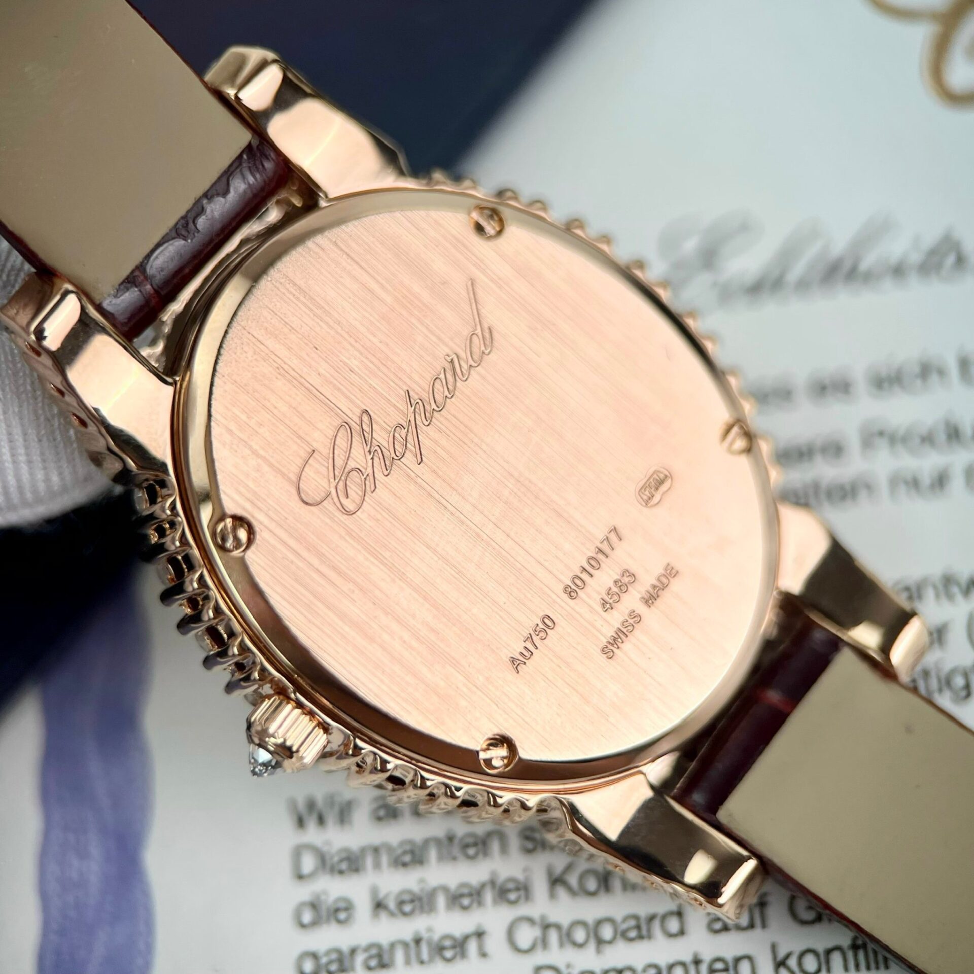 Chopard Replica Watch With Moissanite Diamonds 18K Gold Wrapped 34mm - Soul Replicas