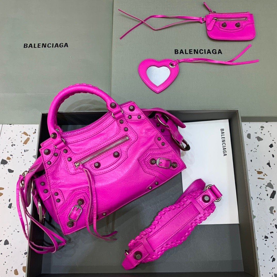 Balenciaga Neo Cagole XS Handbag In Dark Pink. For Women. Women-s Bags 10.2in/26cm - Soul Replicas