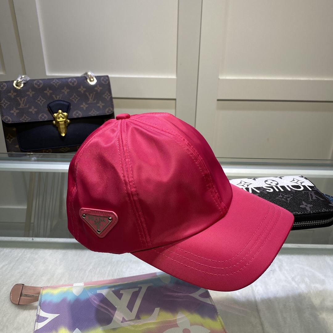 Prada Drill Baseball Cap Dark Pink Prada Cap - Soul Replicas