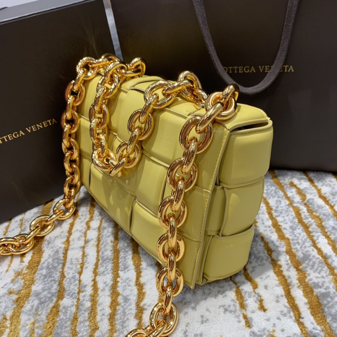 Bottega Veneta Chain Cassette Bag For Women 10.2in/26cm In Yellow - Soul Replicas