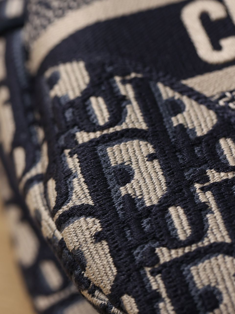 Christian Dior Logo Saddle Bag Oblique Embroidered Canvas Blue/Beige For Women 25cm/10in CD - Soul Replicas