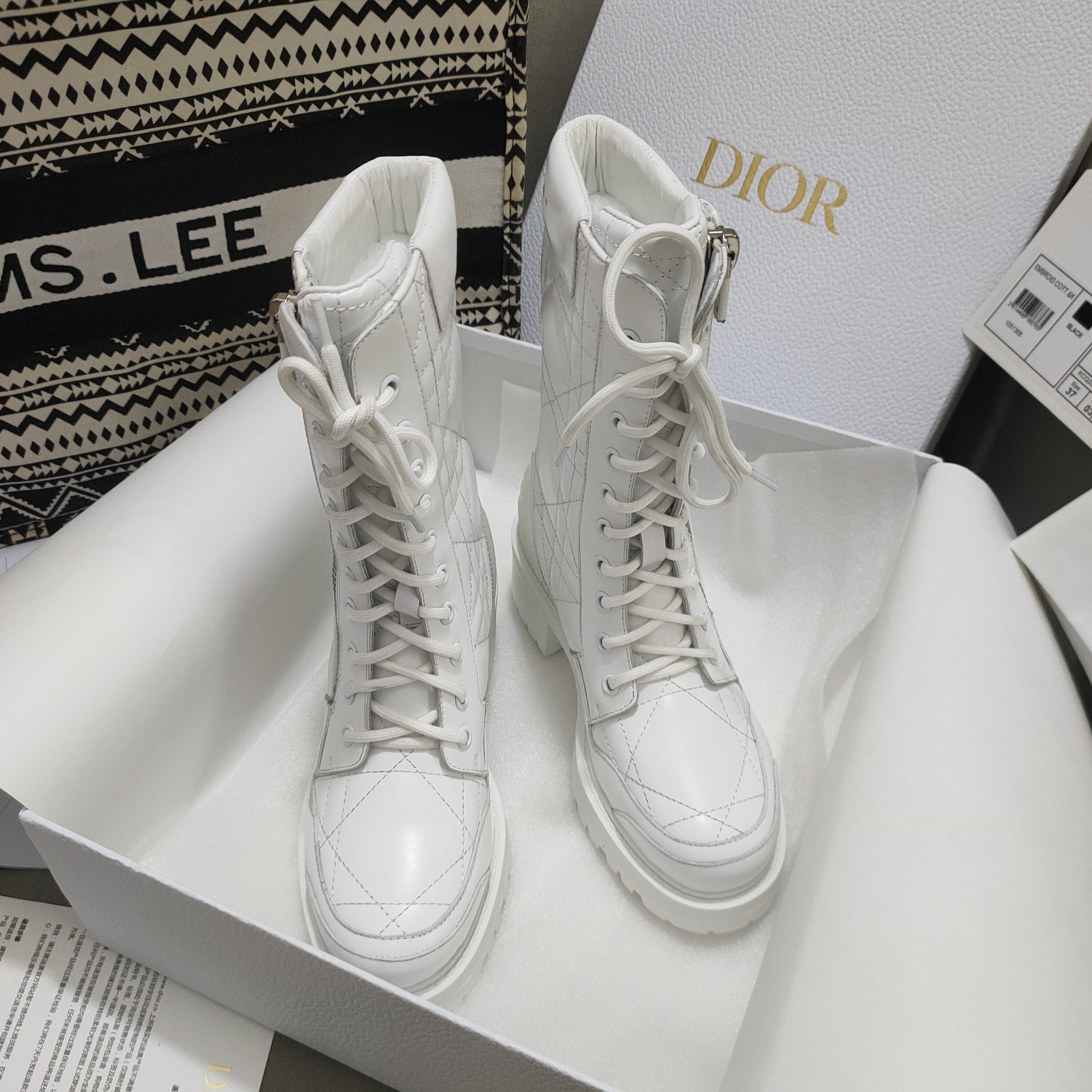 Christian Dior Women's D-Leader Ankle Boot Bright White For Women CD - Soul Replicas