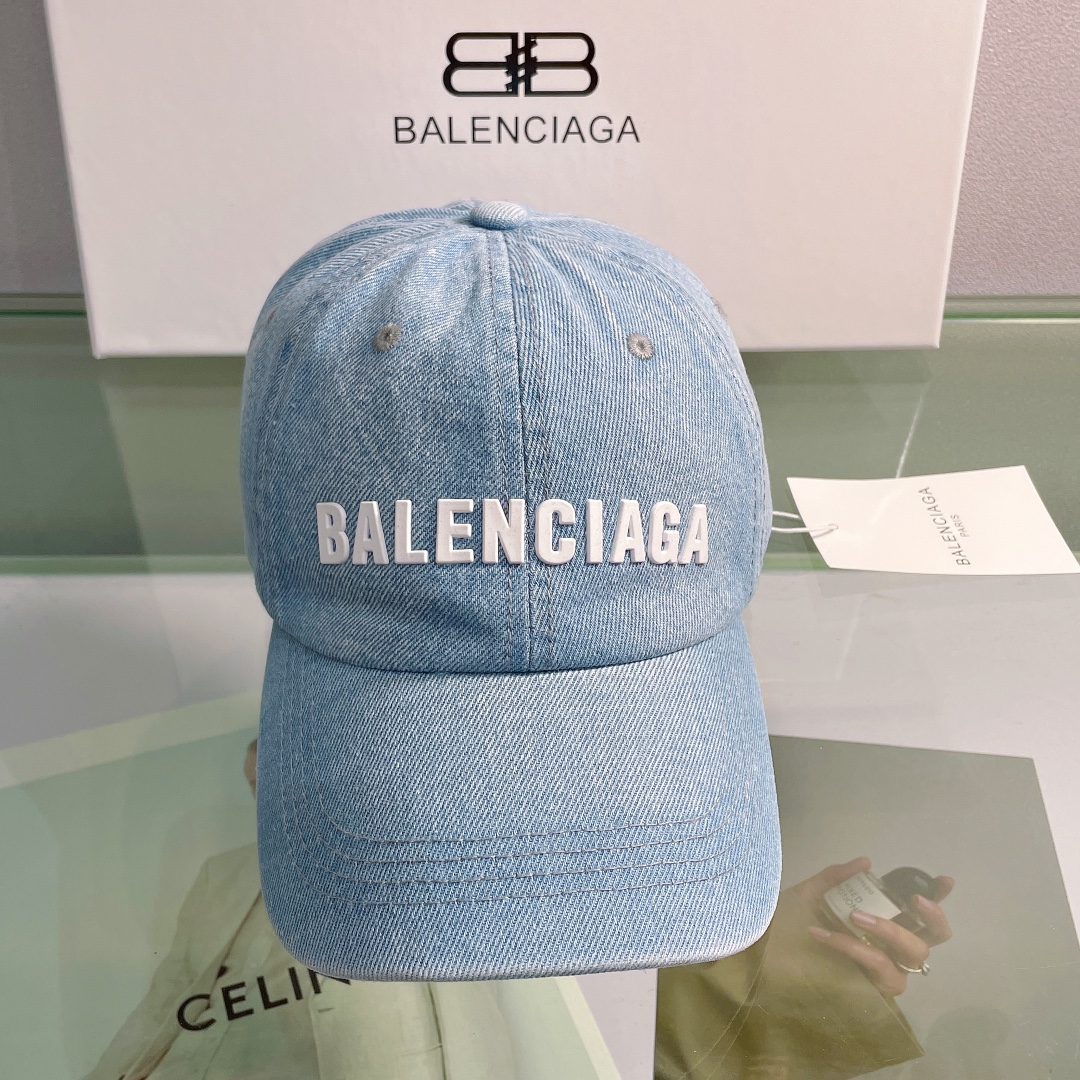 Balenciaga Logo Front Cap In Blue - Soul Replicas