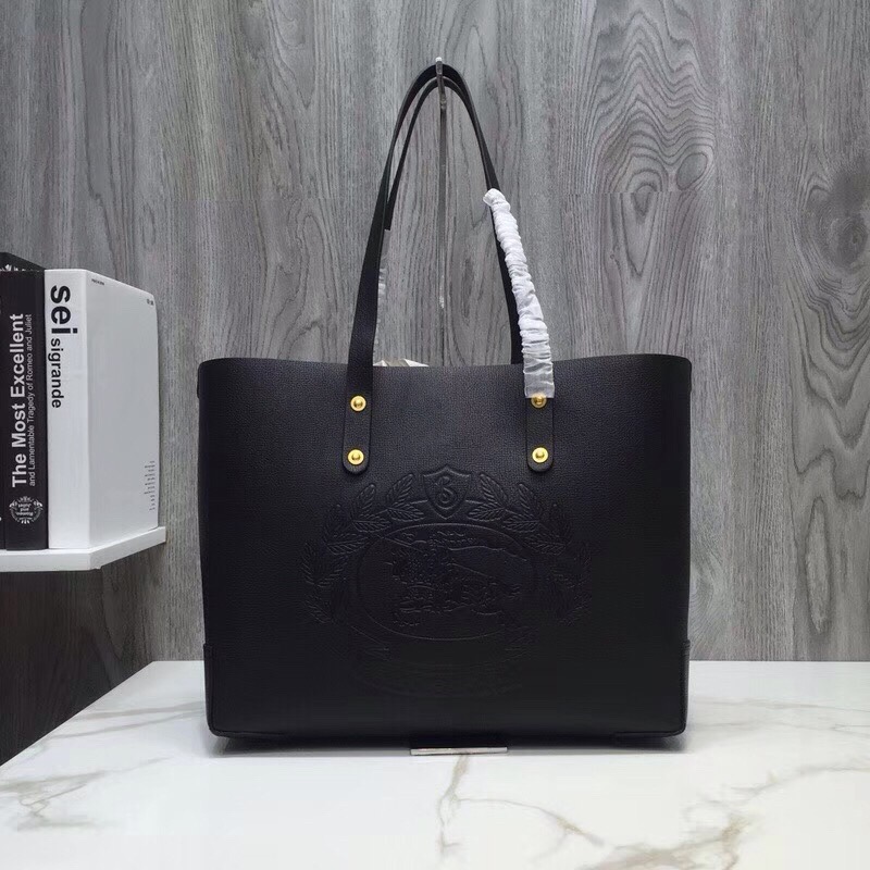 Burberry Small Embossed Crest Tote Black For Women. Women-s Bags 13.8in/35cm - Soul Replicas