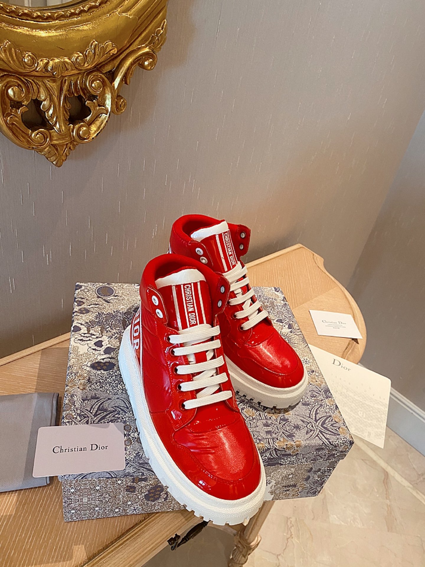 Christian Dior D-Player Patent-Trim Red For Women CD - Soul Replicas