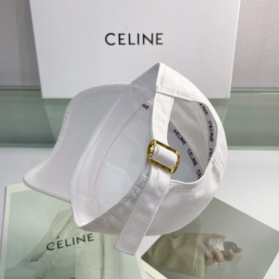 Celine Baseball Cap In Cotton White - Soul Replicas