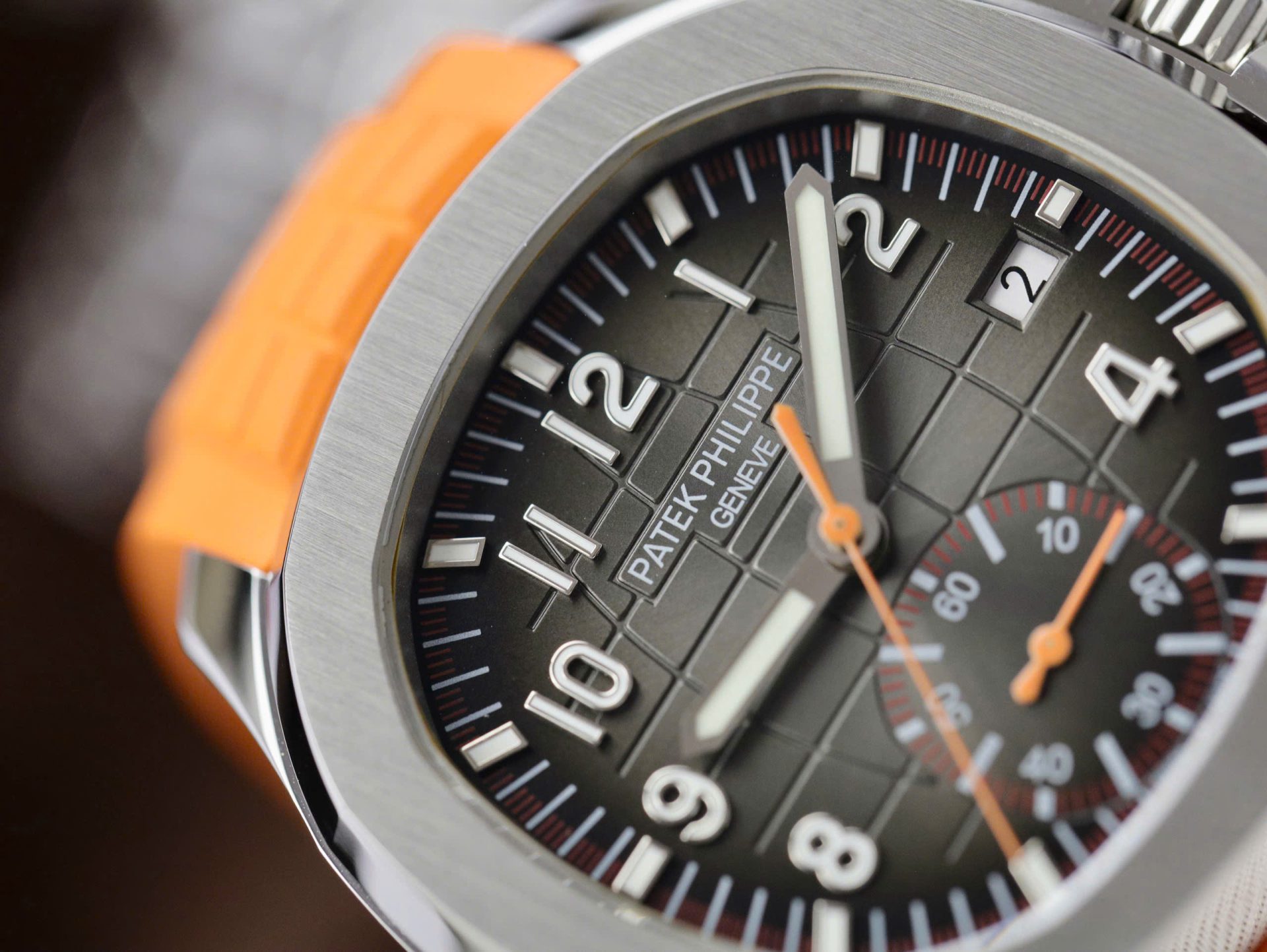 Patek Philippe Aquanaut 5968A Replica 11 Watch Orange Rubber Strap 42.2mm - Soul Replicas