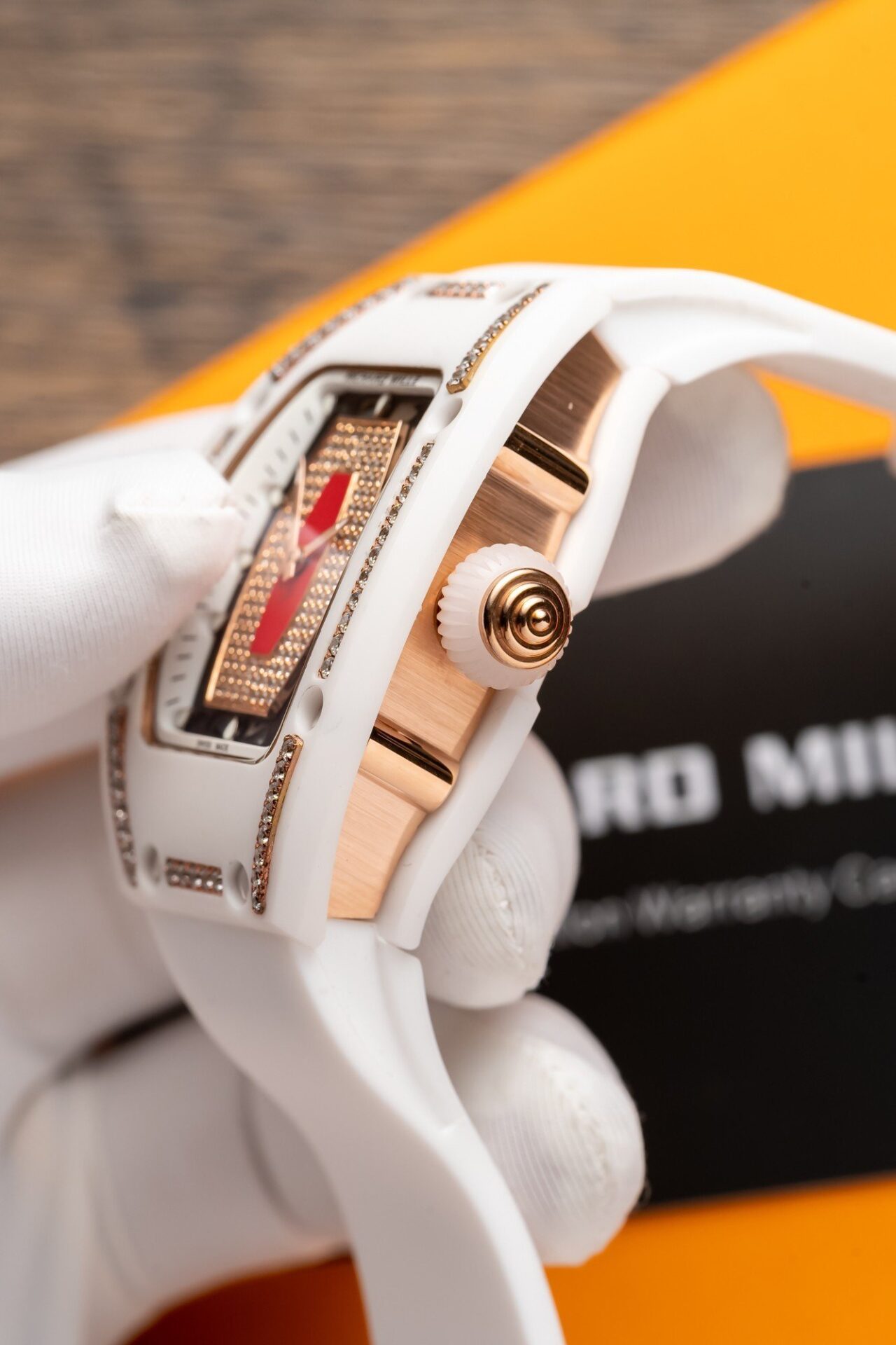 Richard Mille RM07-01 Replica Watch With Diamonds White Ceramic Case 36mm - Soul Replicas