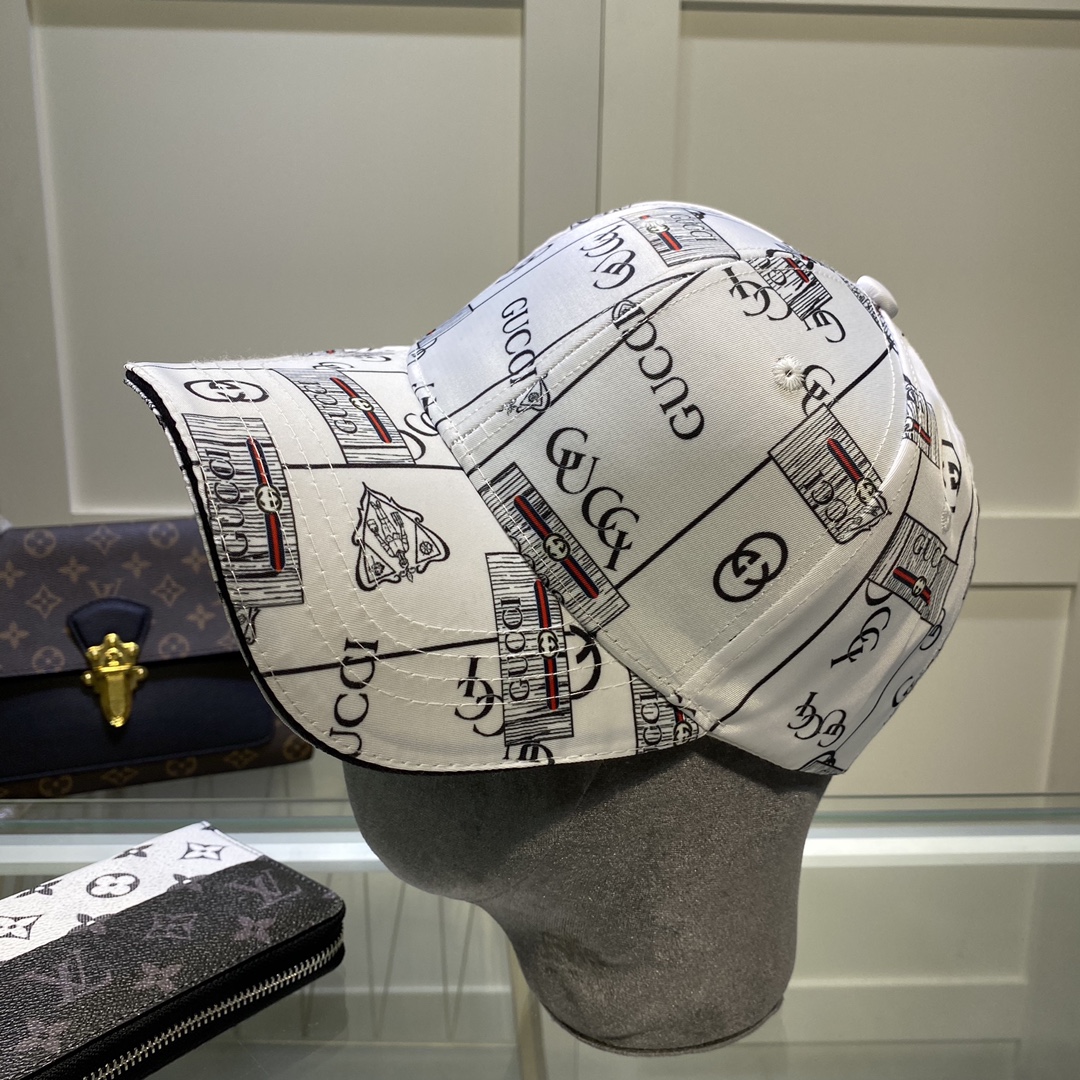 Gucci Canvas Baseball Cap White - Soul Replicas