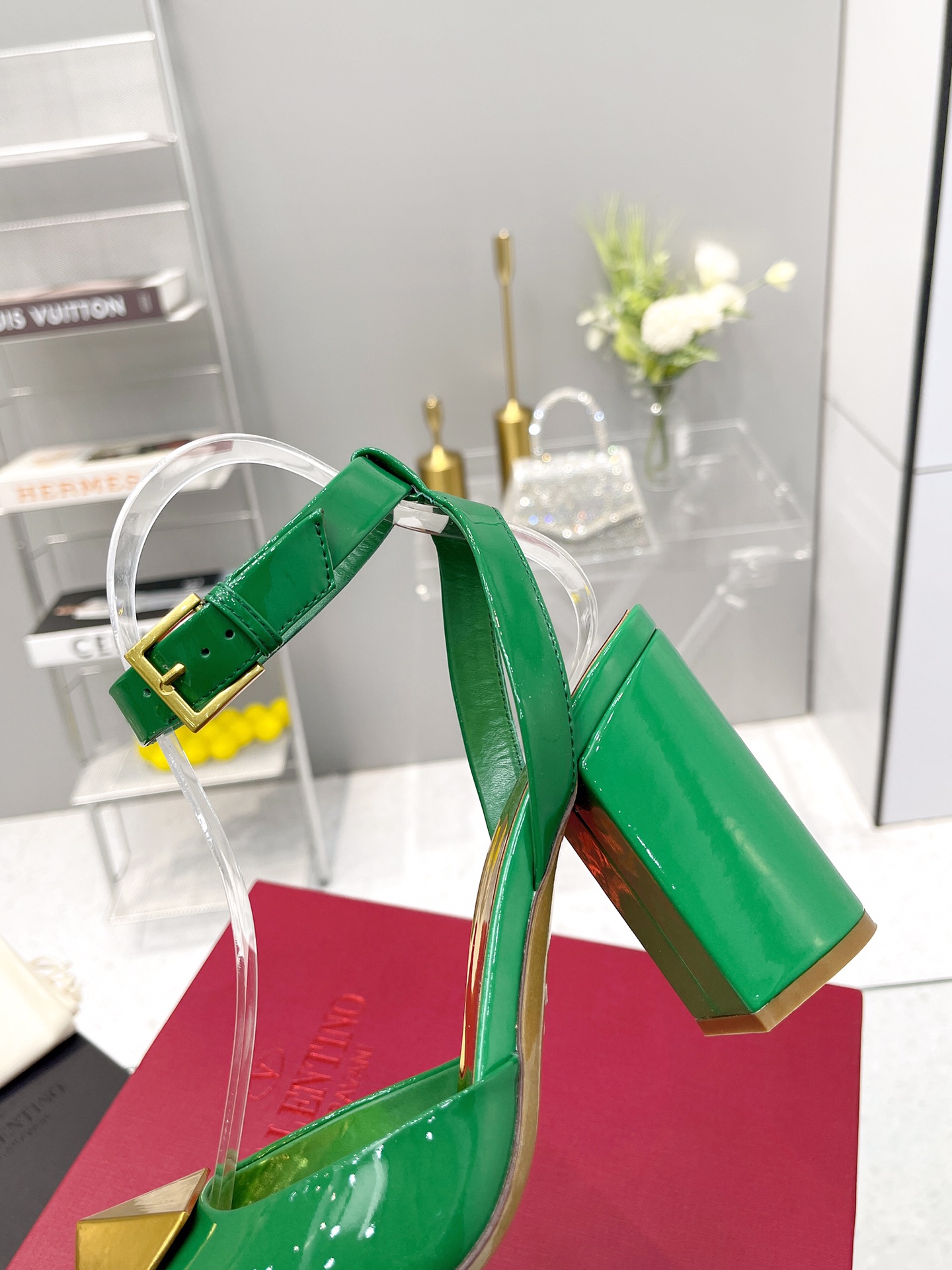 Valentino Garavani One Stud Sandal With Maxi Stud Embellishment Green For Women XW0S0EI6CYII16 - Soul Replicas