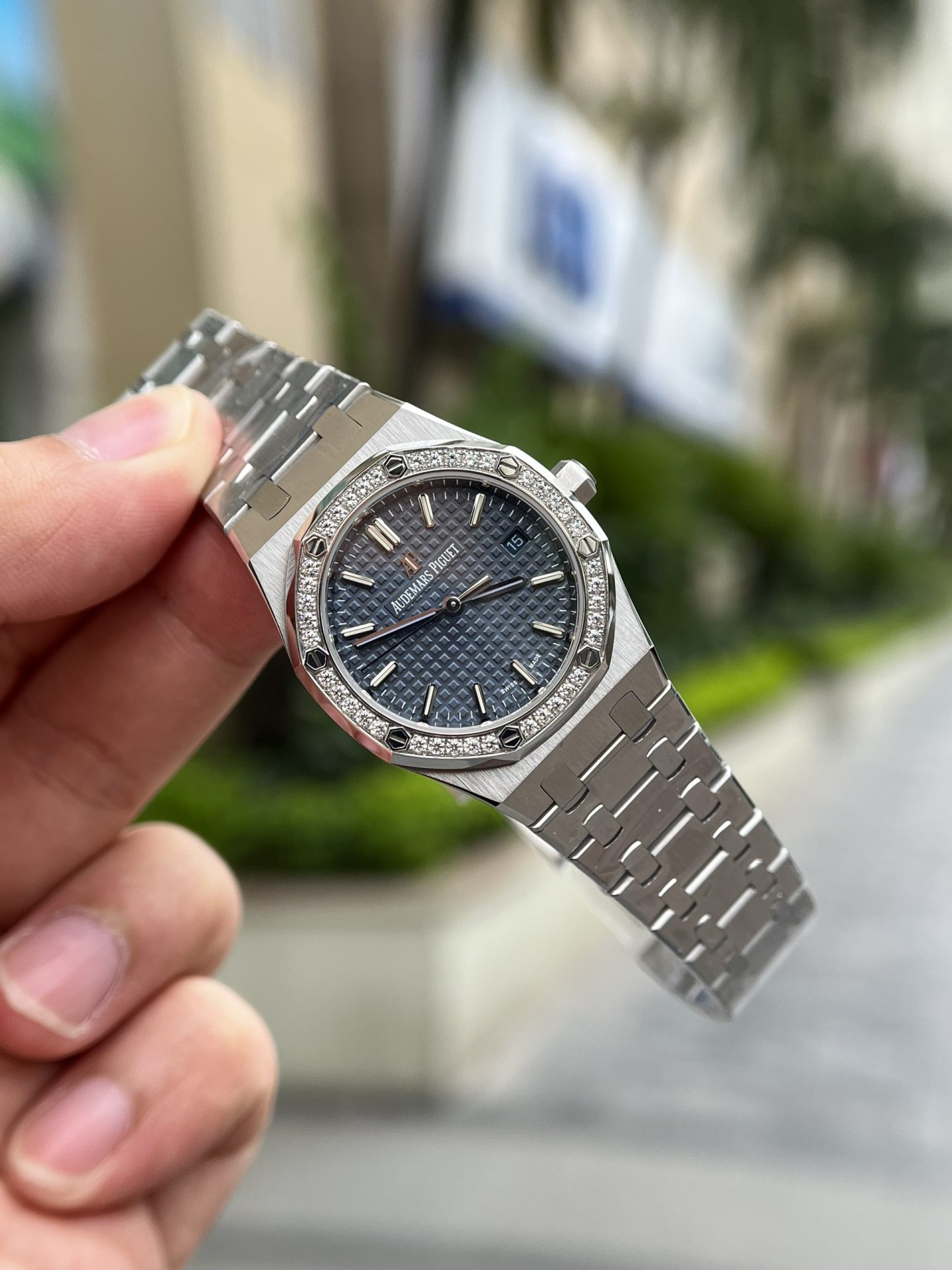 Audemars Piguet Replica Watch Royal Oak Blue Dial Metal Wire 34mm - Soul Replicas