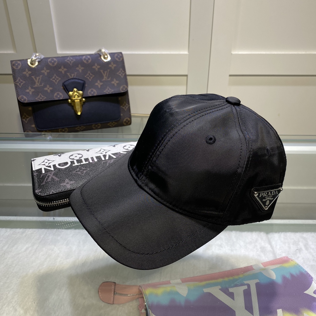Prada Drill Baseball Cap Black Prada Cap - Soul Replicas