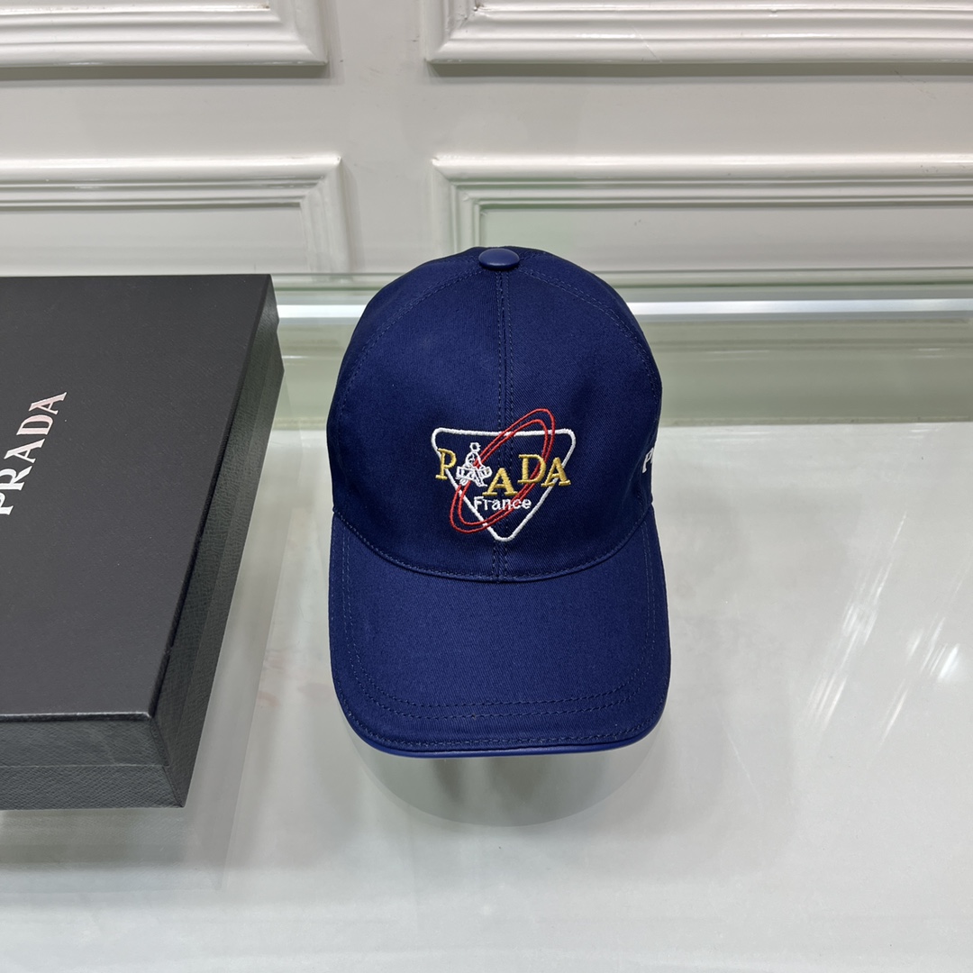 Prada Drill Baseball Cap Dark Blue Prada Cap - Soul Replicas