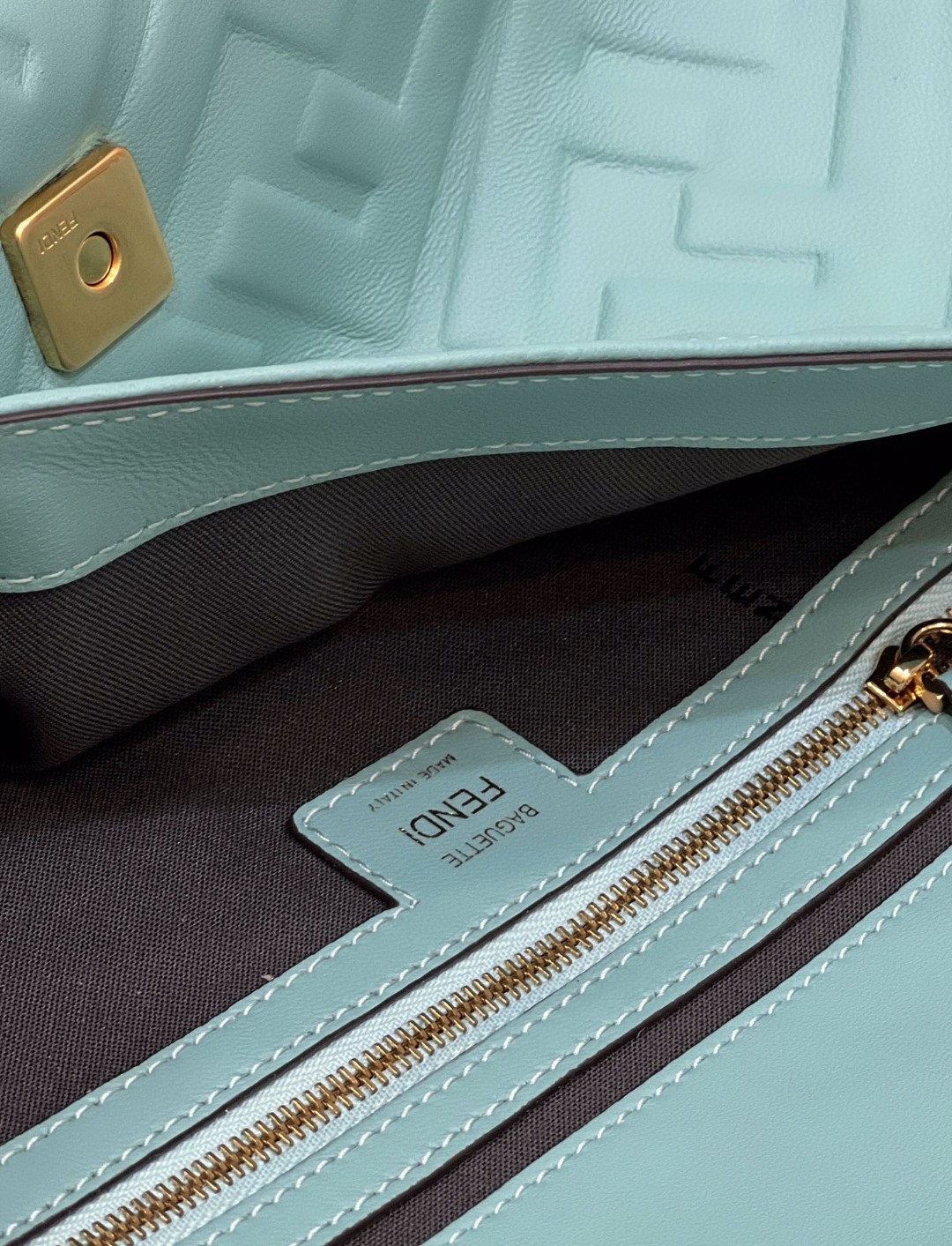 Fendi Baguette Medium Mint Green Bag For Woman 27cm/10.5in 8BR600A72VF1IV6 - Soul Replicas