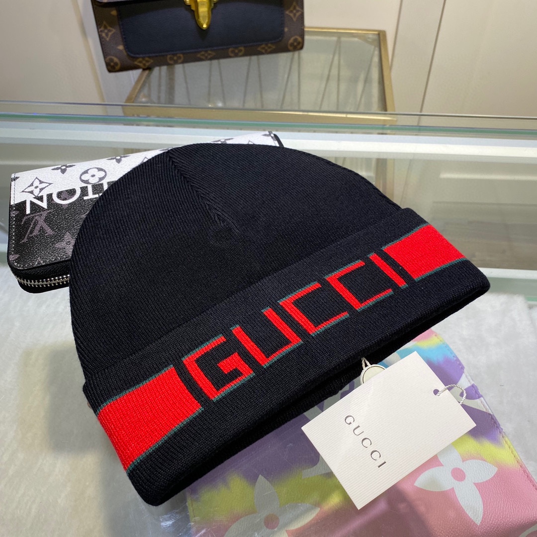 Gucci Beanie Cashmere In Black - Soul Replicas