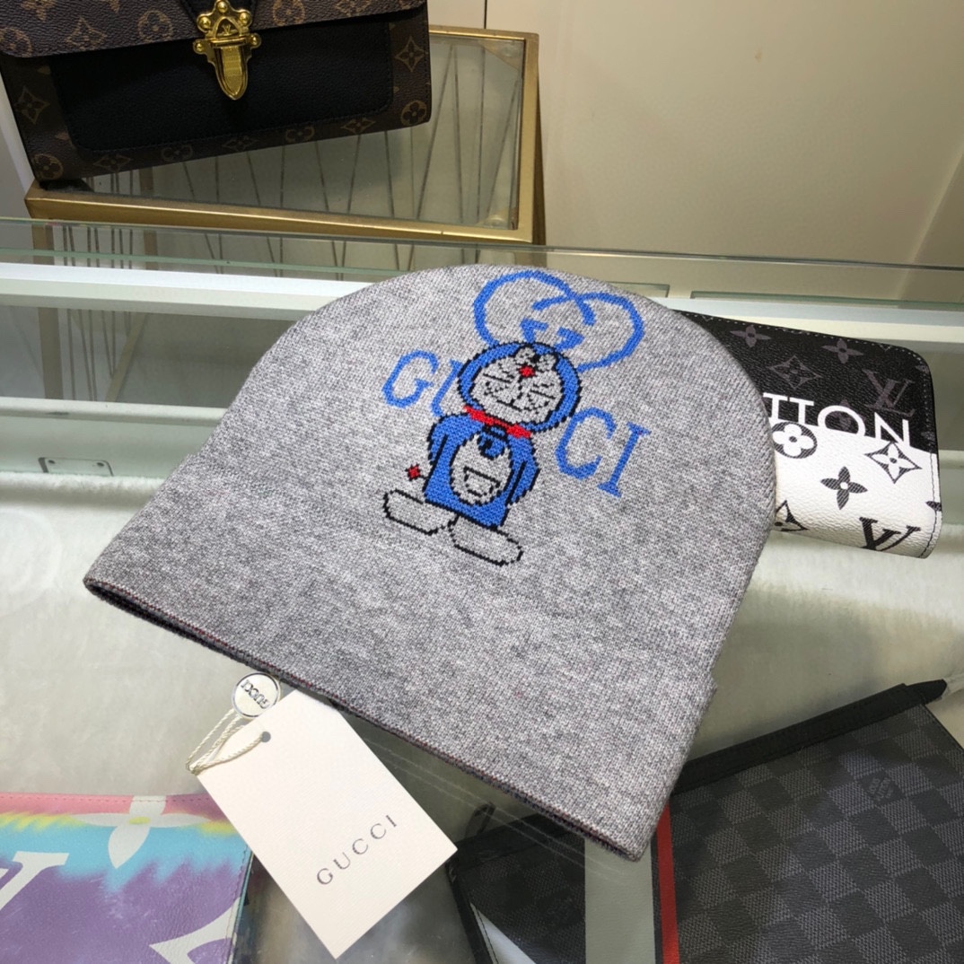 Gucci Beanie Cashmere In Grey - Soul Replicas