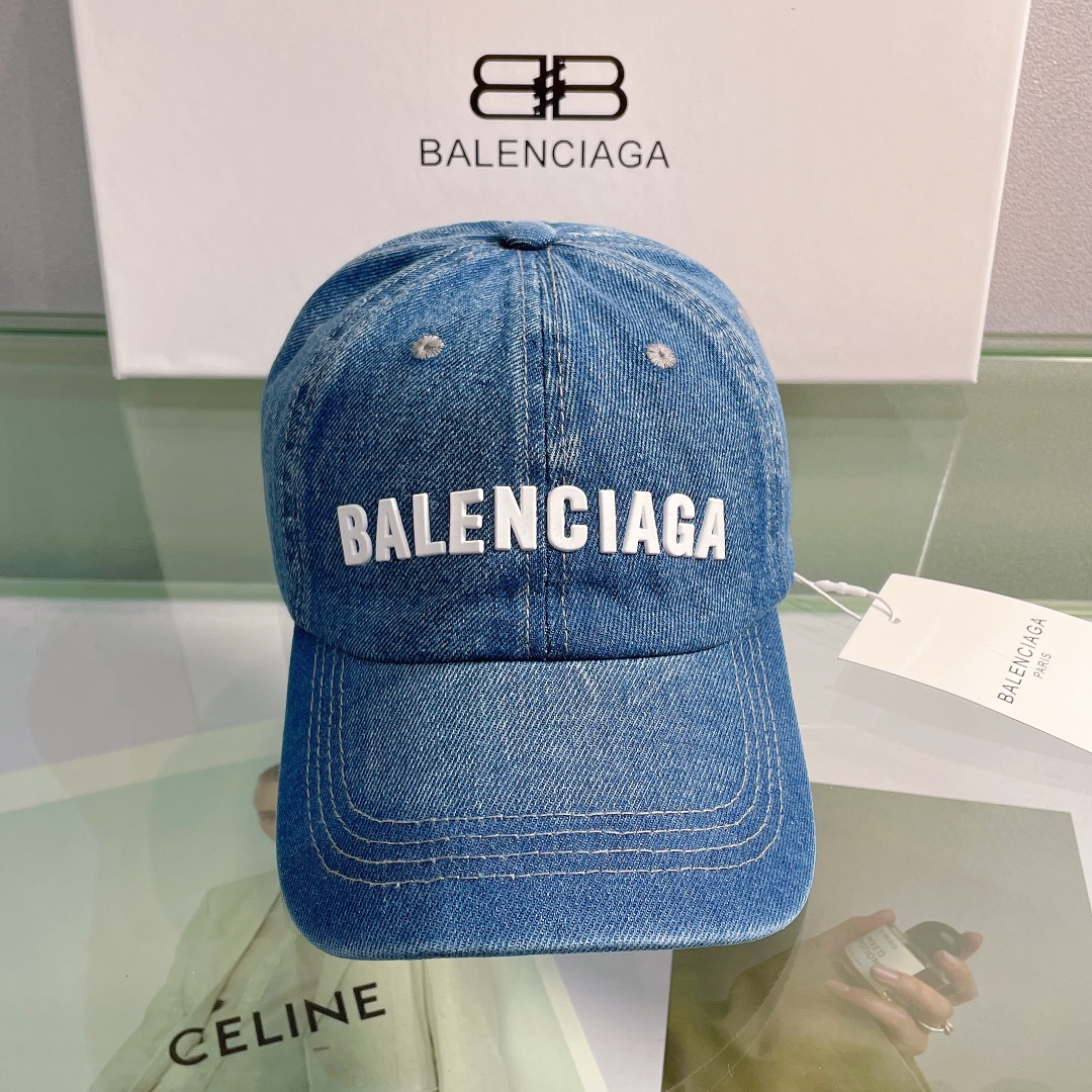 Balenciaga Logo Front Cap In Blue - Soul Replicas
