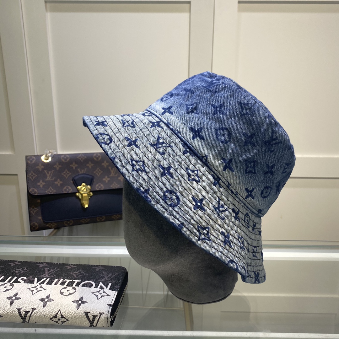 Louis Vuitton Illusion Denim Monogram Bucket Hat Blue LV Hat - Soul Replicas