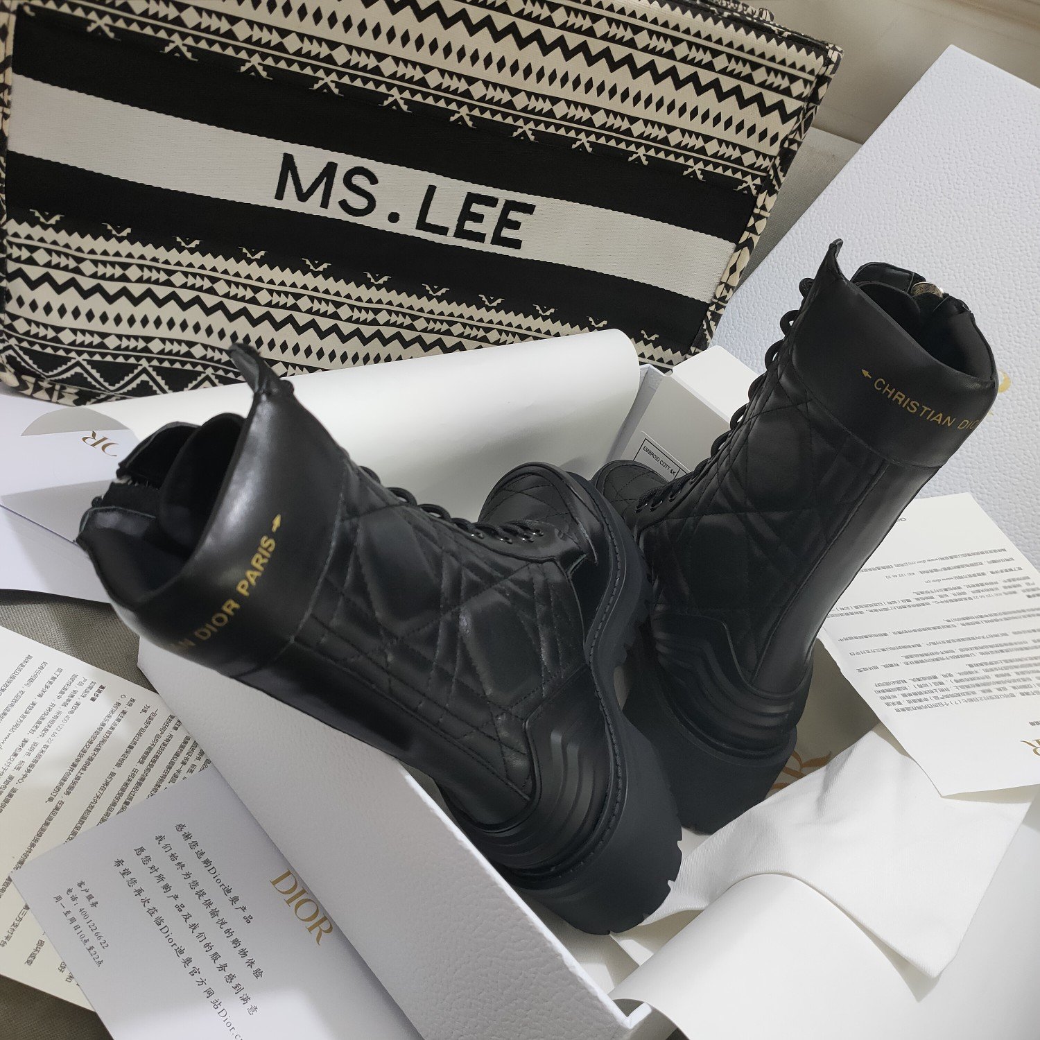 Christian Dior Women's D-Leader Ankle Boot Black For Women CD KCI733CQC_S900 - Soul Replicas