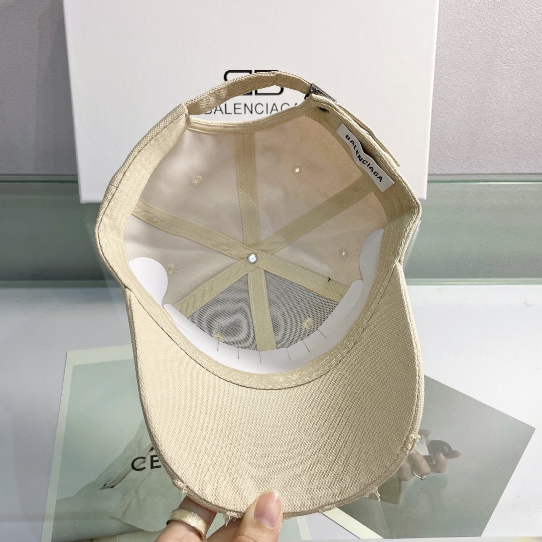 Balenciaga Logo Front Cap In Beige - Soul Replicas